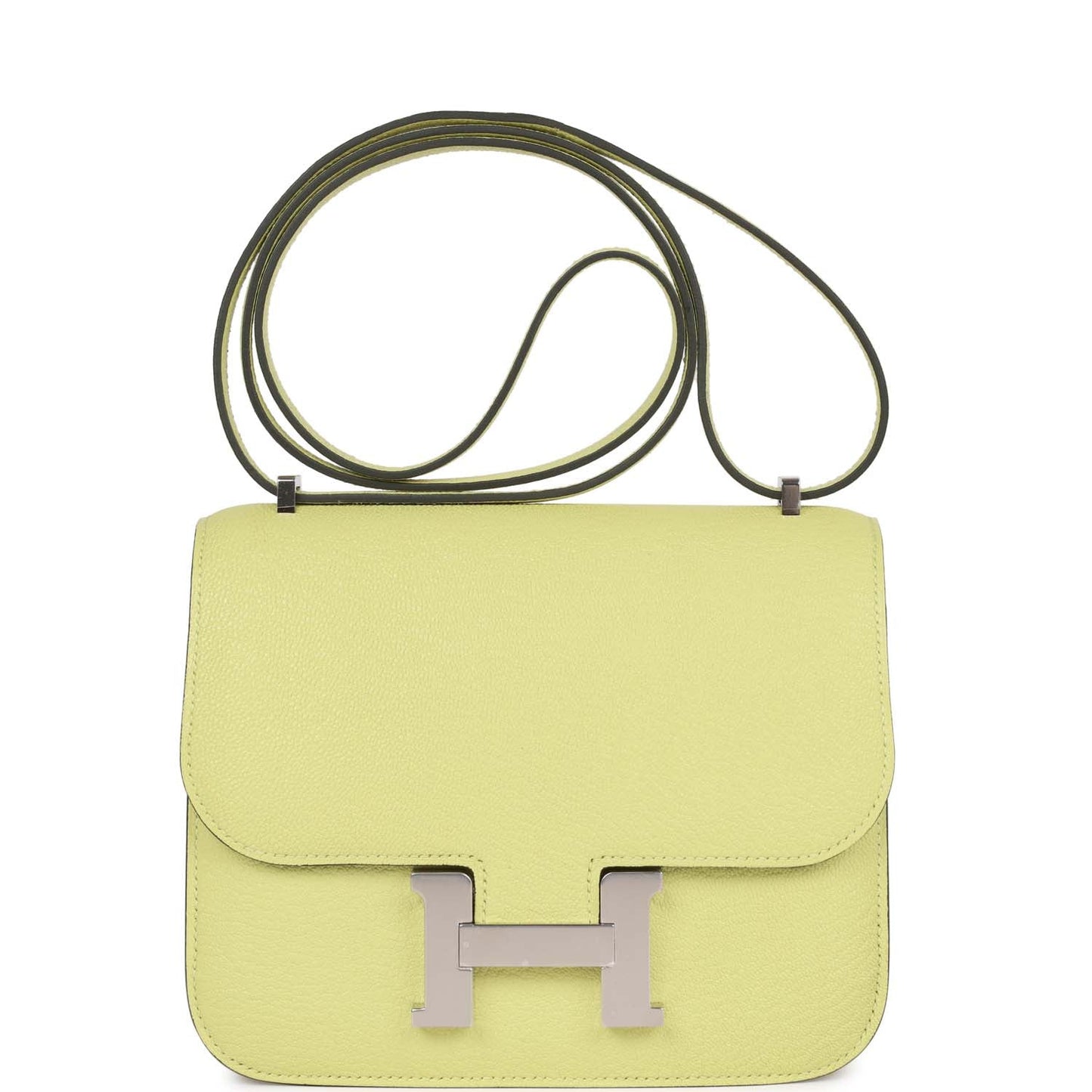 Hermes Constance Jaune Bourgeon Chevre Palladium Hardware Handbag Travel Bag