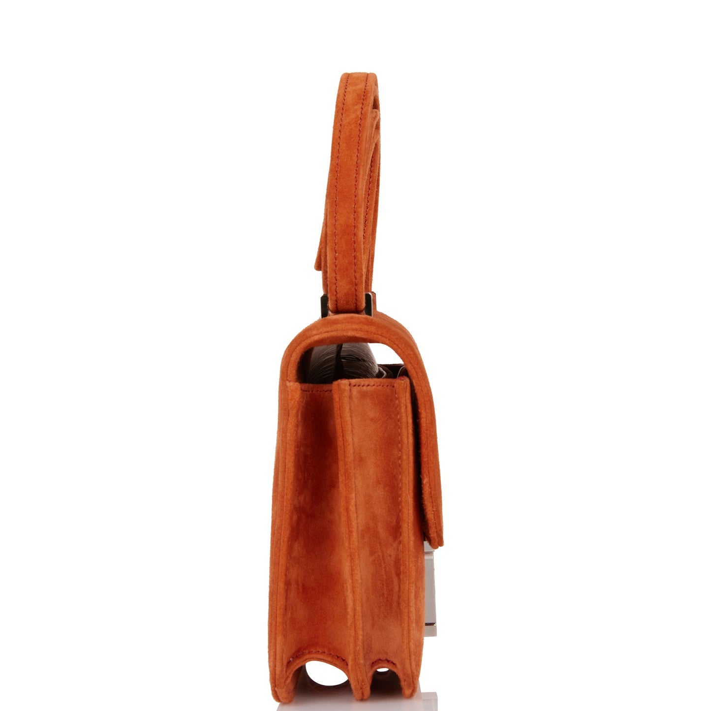 Hermes Paprika Doblis Constance Palladium Hardware Handbag Mini Travel Bag