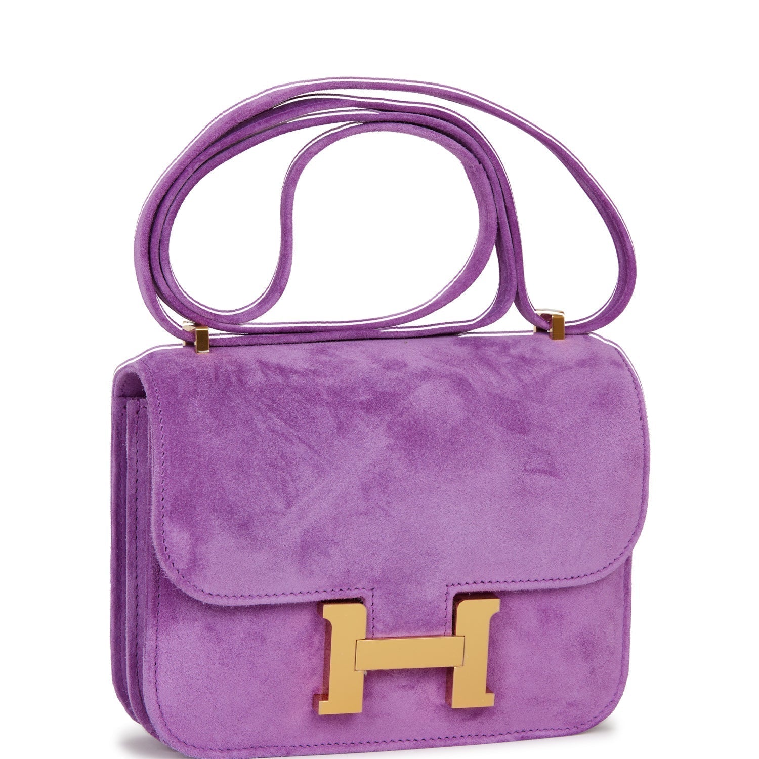 Hermes Constance Violet Doblis Hardware Handbag Gold Travel Bag