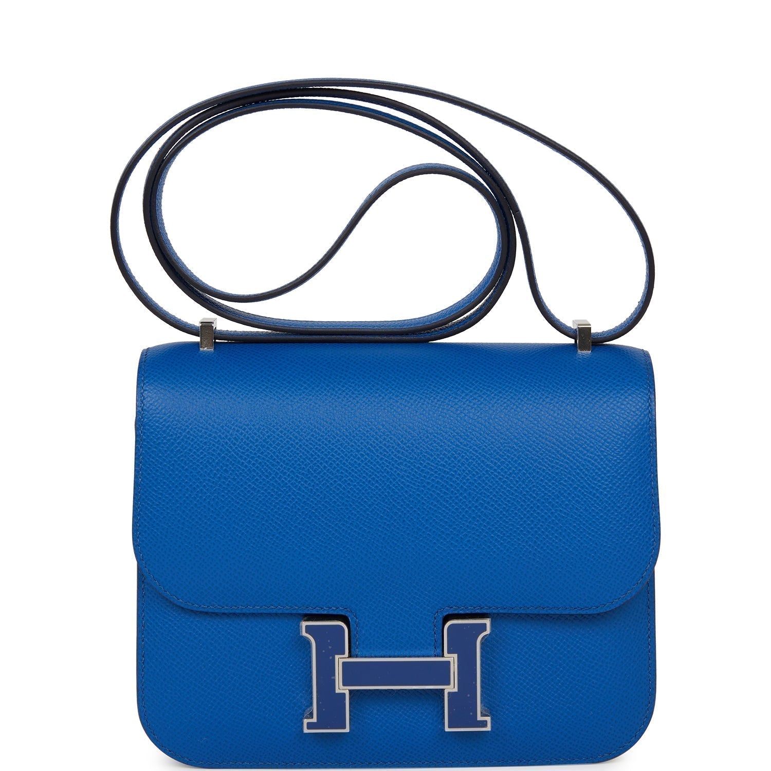 Hermes Constance Bleu France Epsom Palladium Hardware Crossbody Crossbody Bag