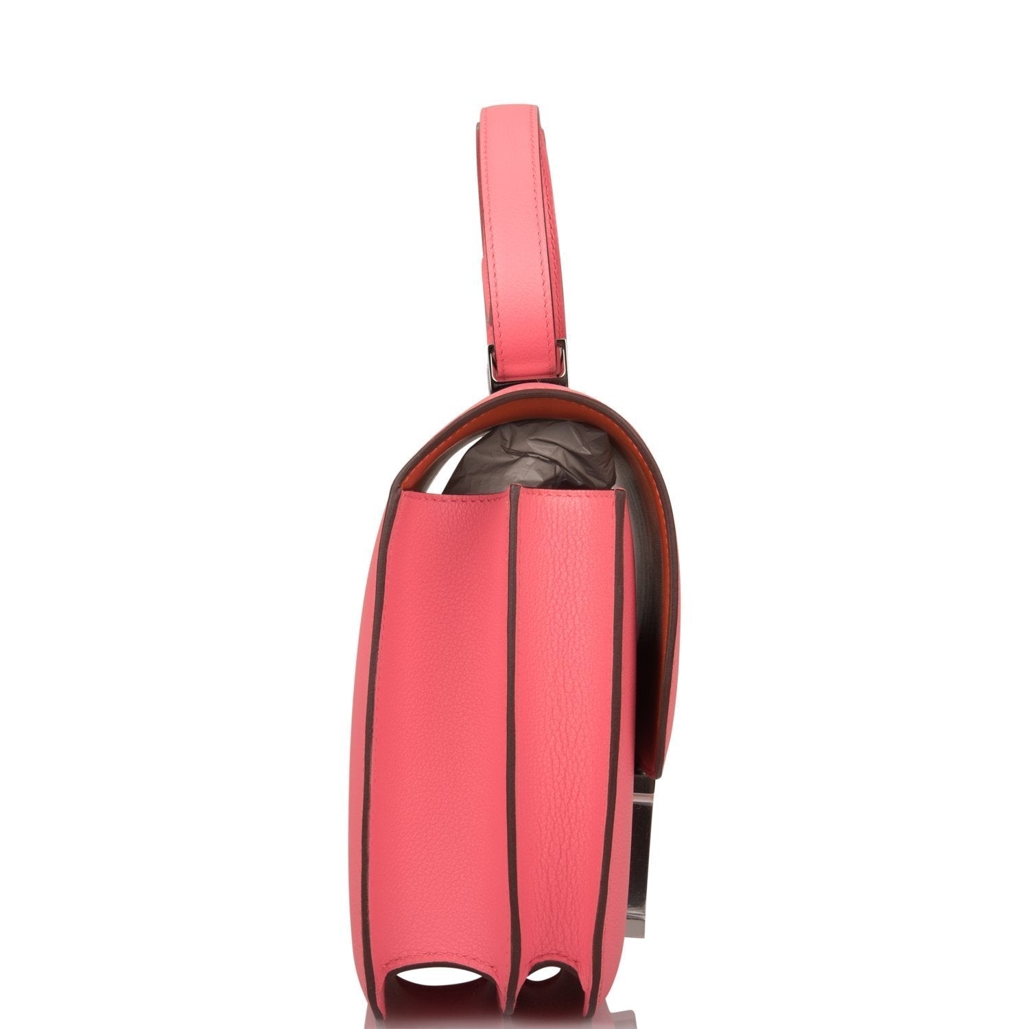 Hermes Constance Rose Ete Evercolor Palladium Hardware Handbag Travel Bag