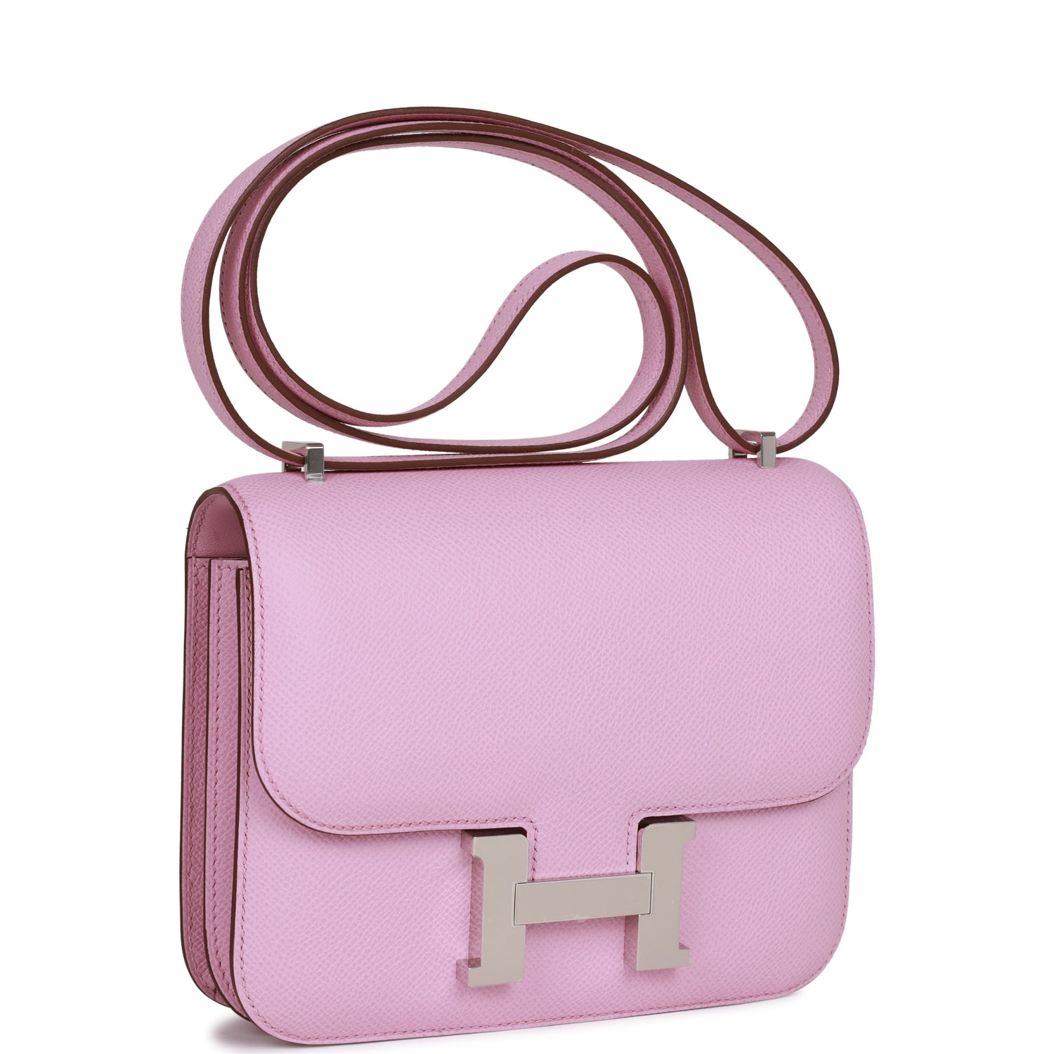 Hermes Constance Mauve Sylvestre Epsom Palladium Hardware Handbag Travel Bag