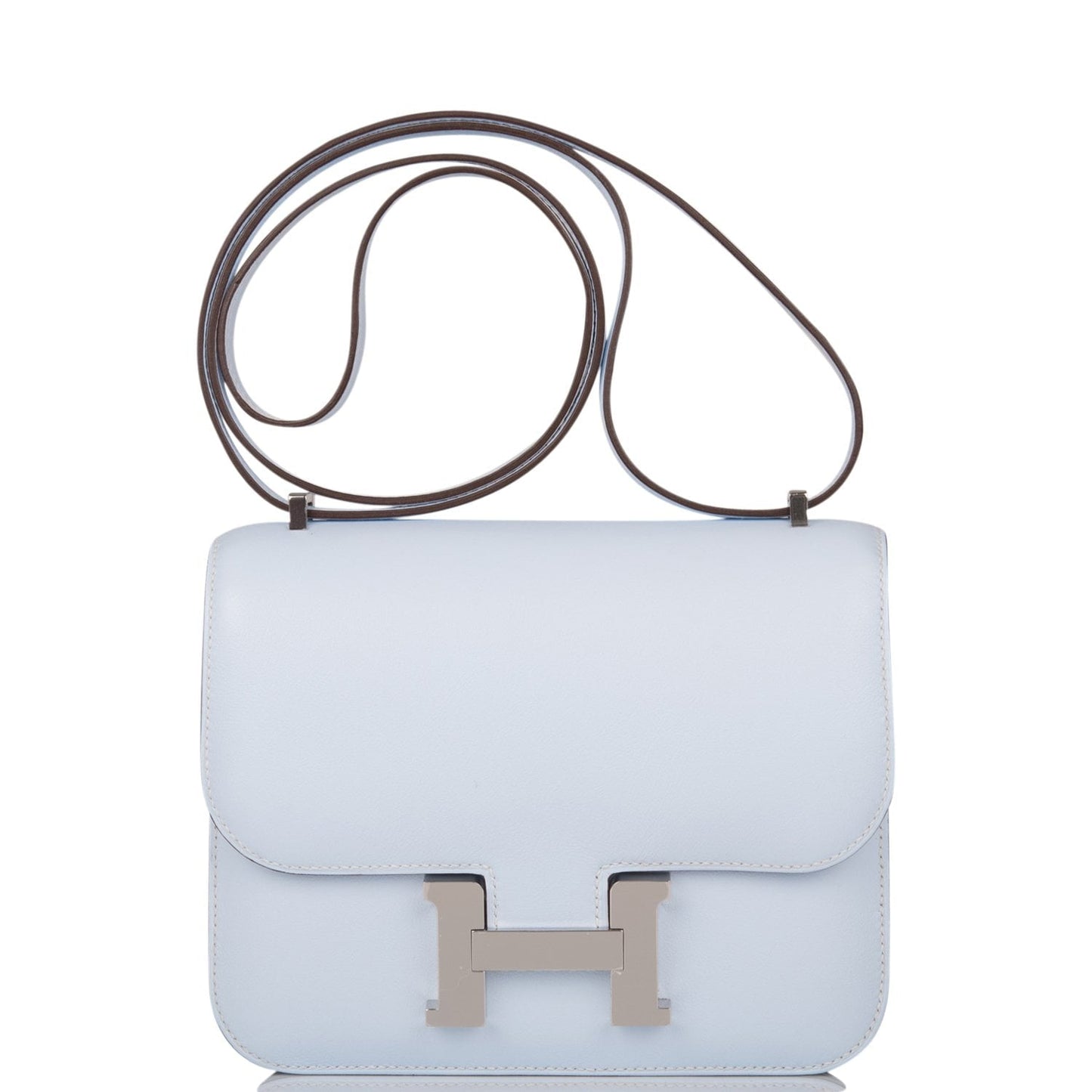 Hermes Constance Bleu Brume Swift Palladium Hardware Handbag Travel Bag