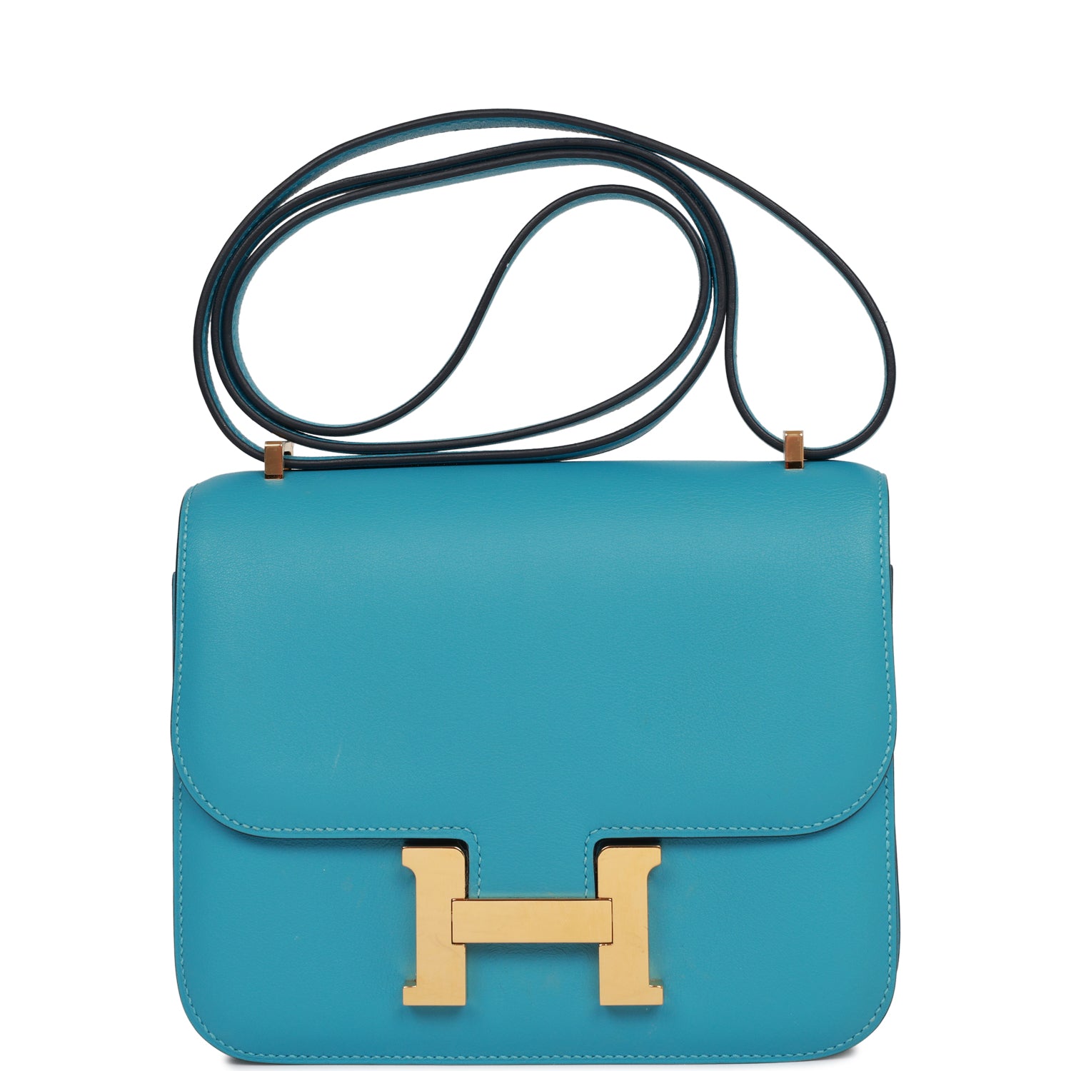 Hermes Constance Bleu Du Nord Swift Hardware Handbag Gold Travel Bag