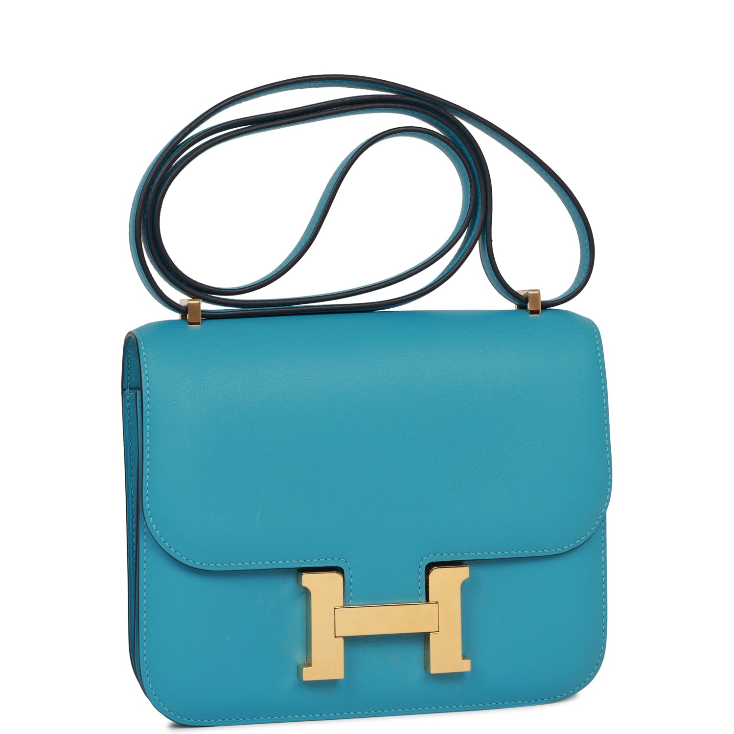 Hermes Constance Bleu Du Nord Swift Hardware Handbag Gold Travel Bag
