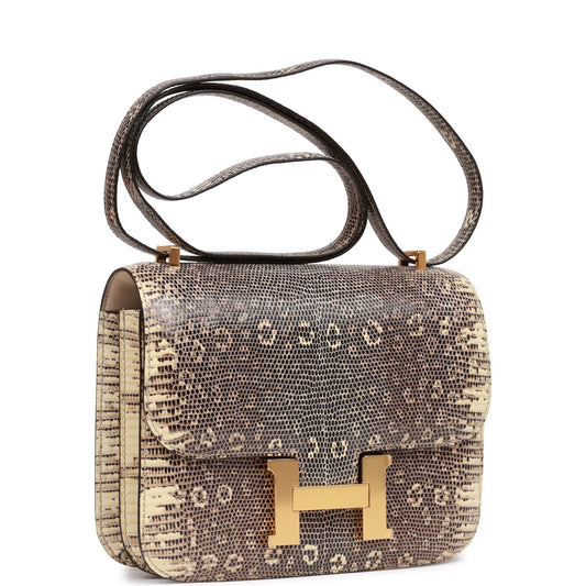 Hermes Constance Ombre Lizard Varanus Hardware Handbag Gold Mini Travel Bag