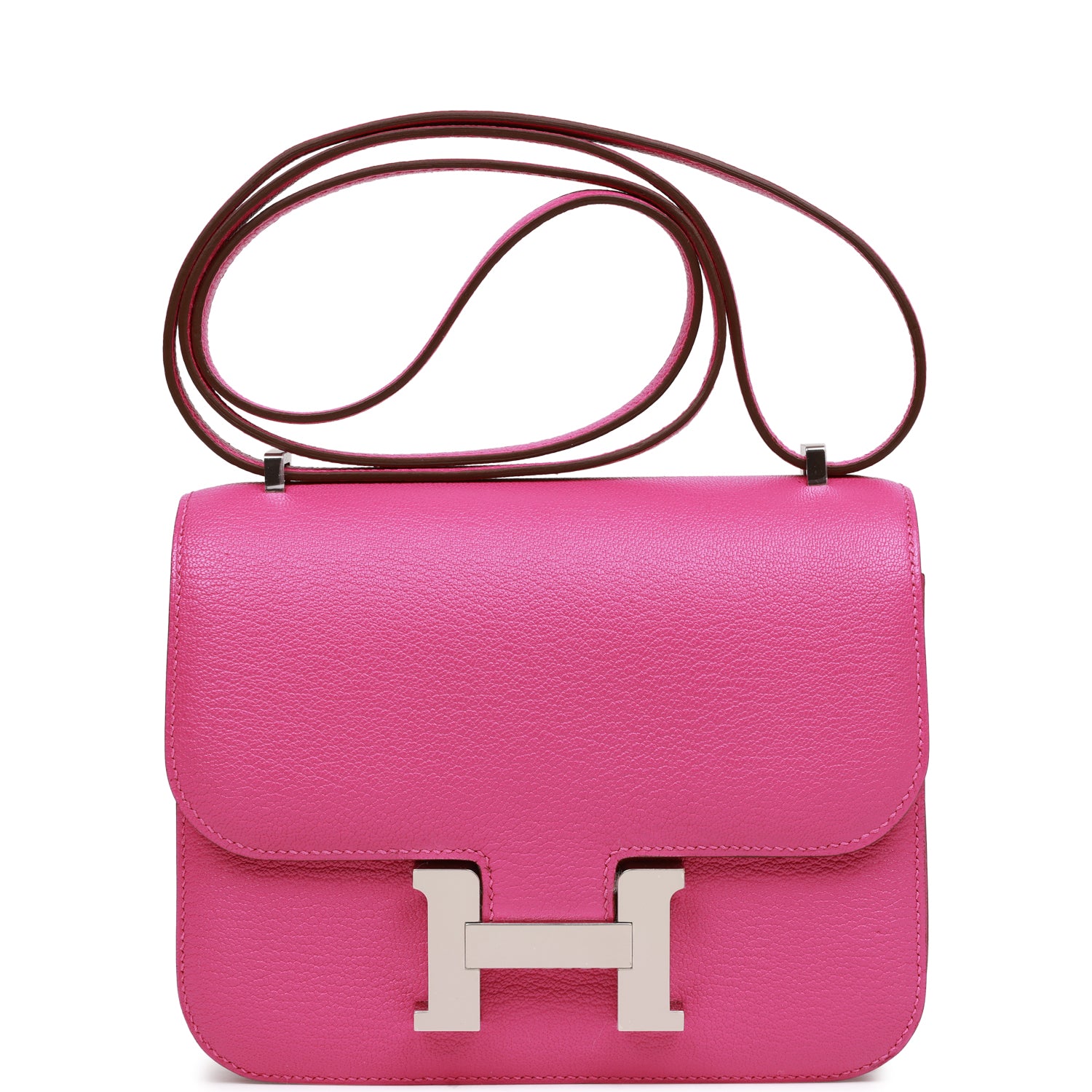Hermes Constance Magnolia Evercolor Palladium Hardware Crossbody Bag