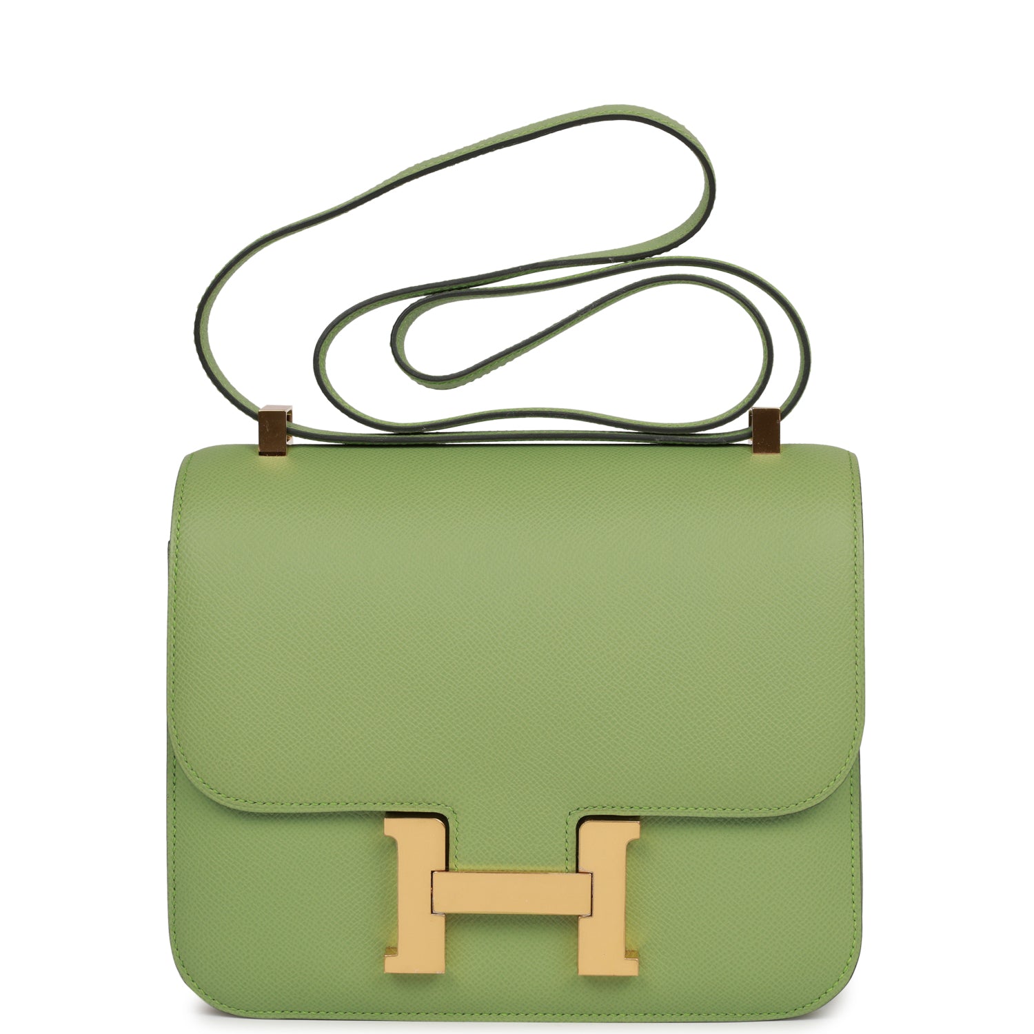 Hermes Constance Vert Criquet Epsom Hardware Handbag Gold Travel Bag Gold Hardware