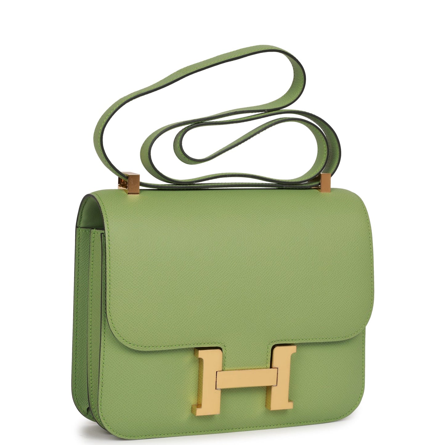 Hermes Constance Vert Criquet Epsom Hardware Handbag Gold Travel Bag Gold Hardware