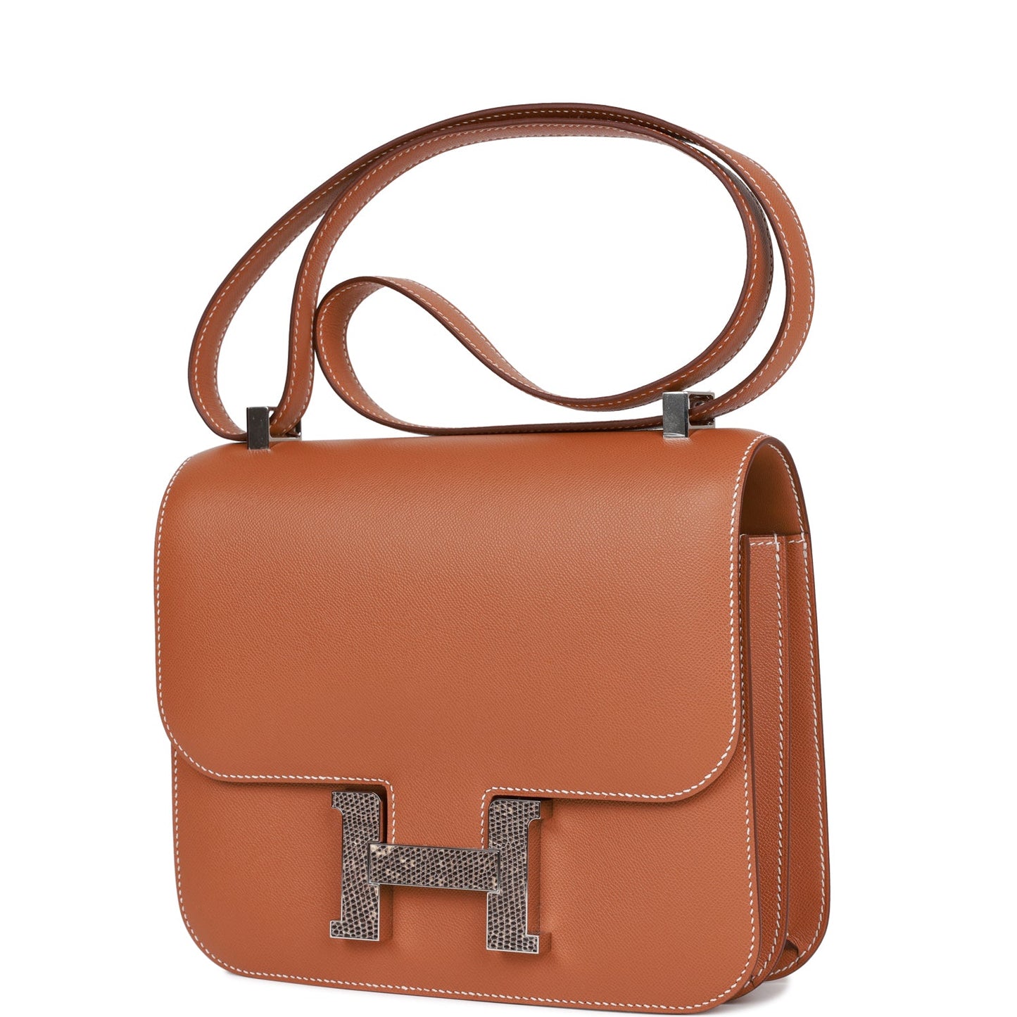 Hermes Constance Madame And Lizard Palladium Hardware Handbag Gold Travel Bag