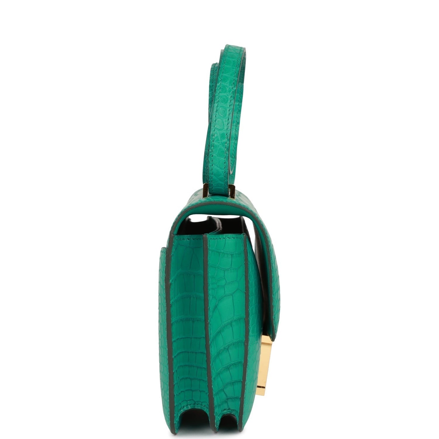 Hermes Constance Vert Jade Matte Alligator Hardware Handbag Gold Travel Bag