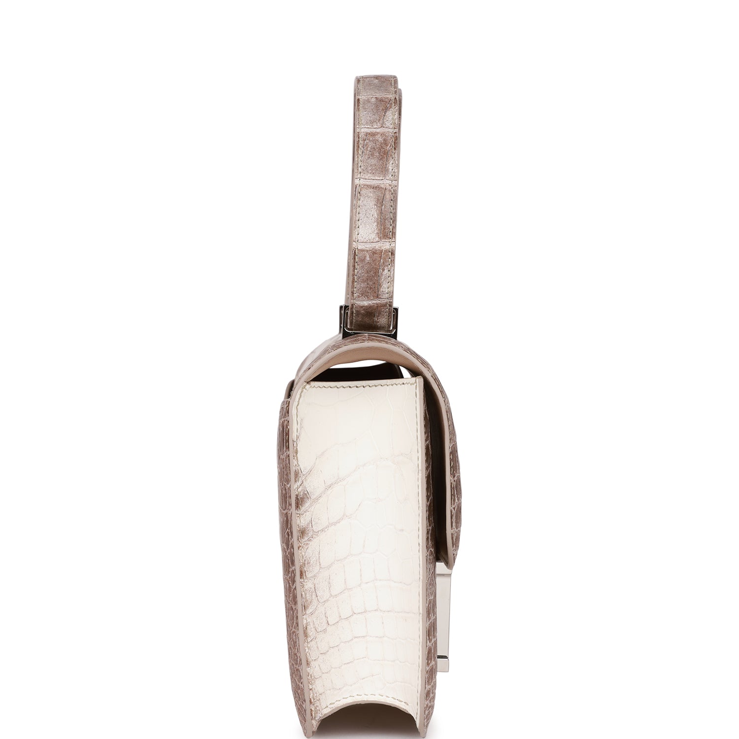 Hermes Constance Himalaya Matte Niloticus Crocodile Palladium Hardware Travel Bag
