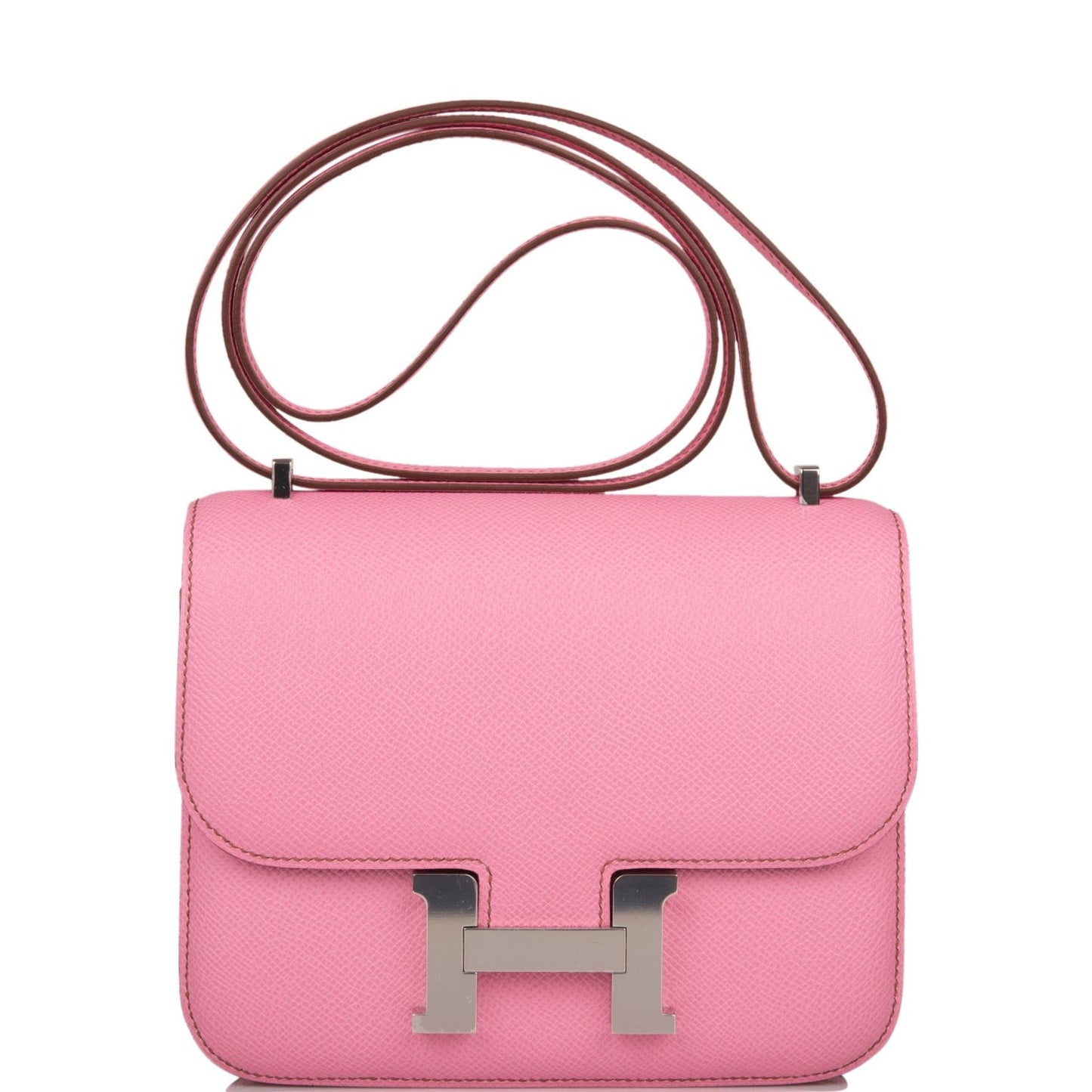 Hermes Constance Bubblegum Epsom Palladium Hardware Handbag Travel Bag Palladium Hardware