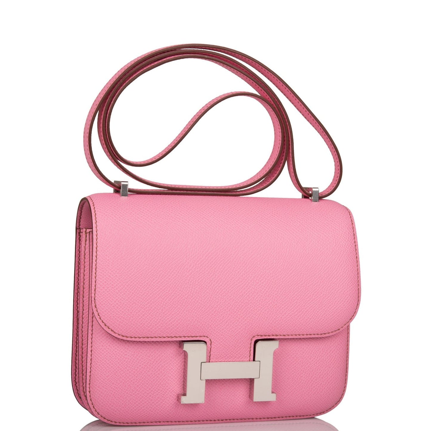 Hermes Constance Bubblegum Epsom Palladium Hardware Handbag Travel Bag Palladium Hardware