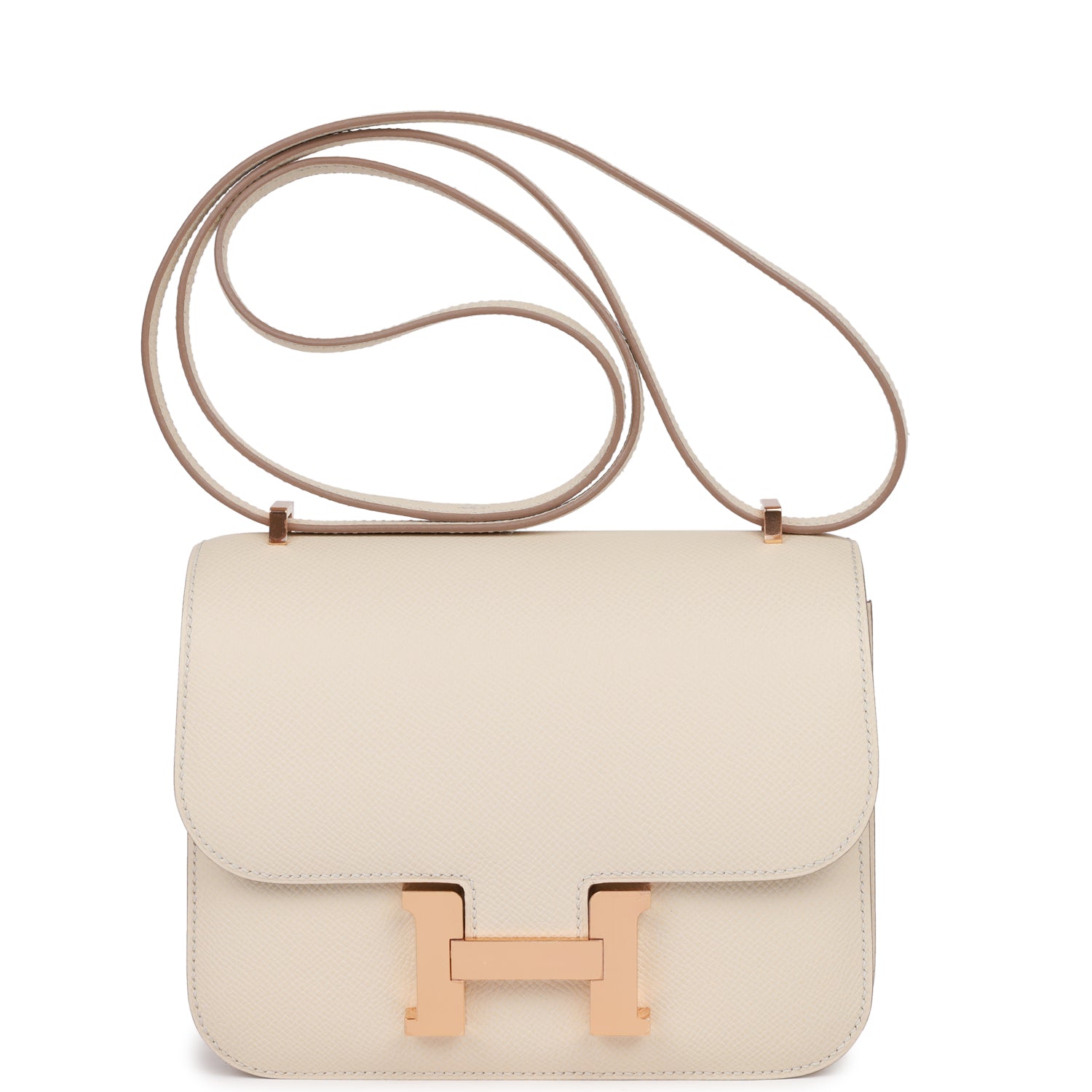 Hermes Special Order Hss Constance Craie Verso Epsom Gold Travel Bag