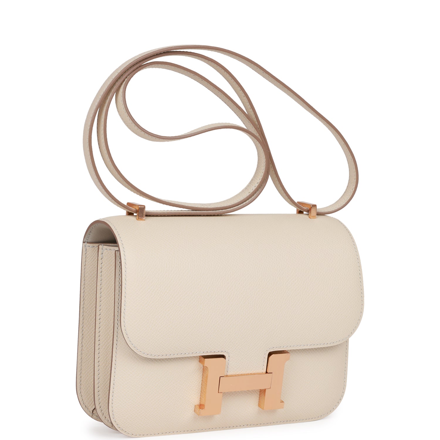 Hermes Special Order Hss Constance Craie Verso Epsom Gold Travel Bag