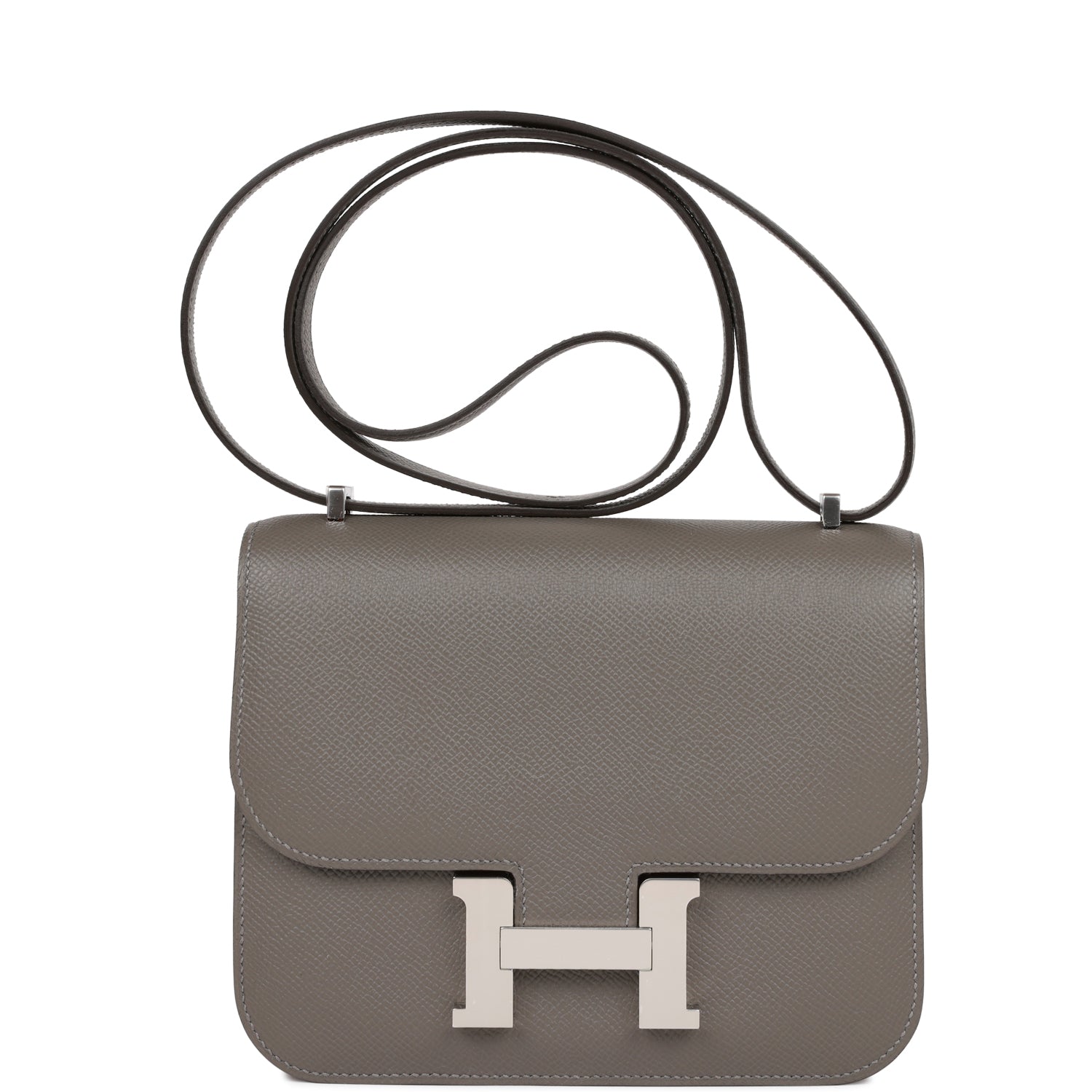 Hermes Constance Gris Meyer Epsom Palladium Hardware Handbag Travel Bag