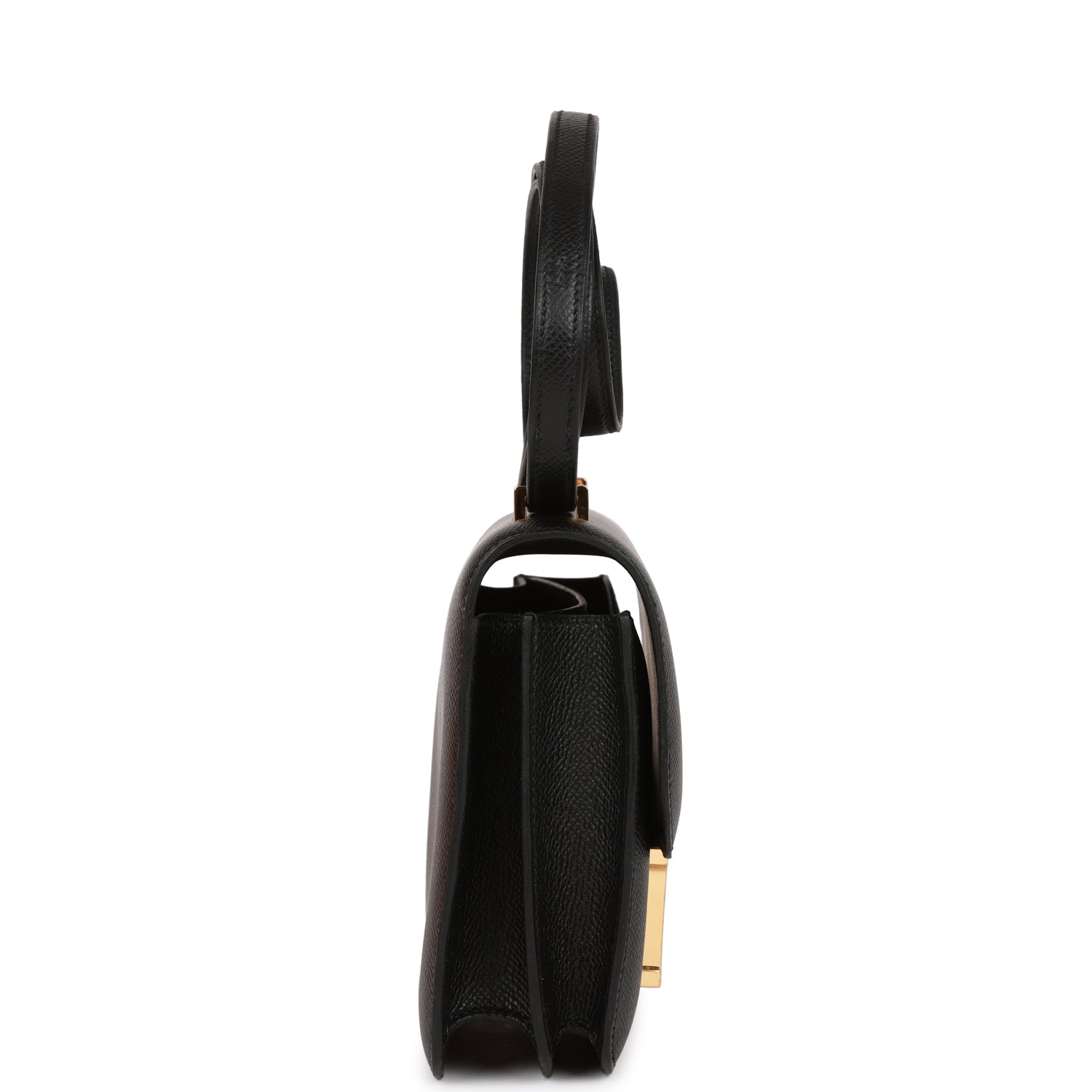 Hermes Constance Epsom Hardware Handbag Black Gold Travel Bag