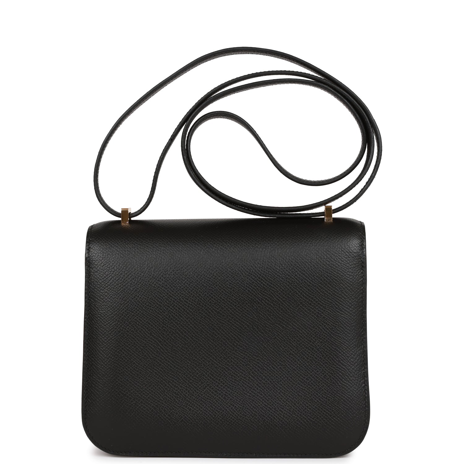 Hermes Constance Epsom Hardware Handbag Black Gold Travel Bag