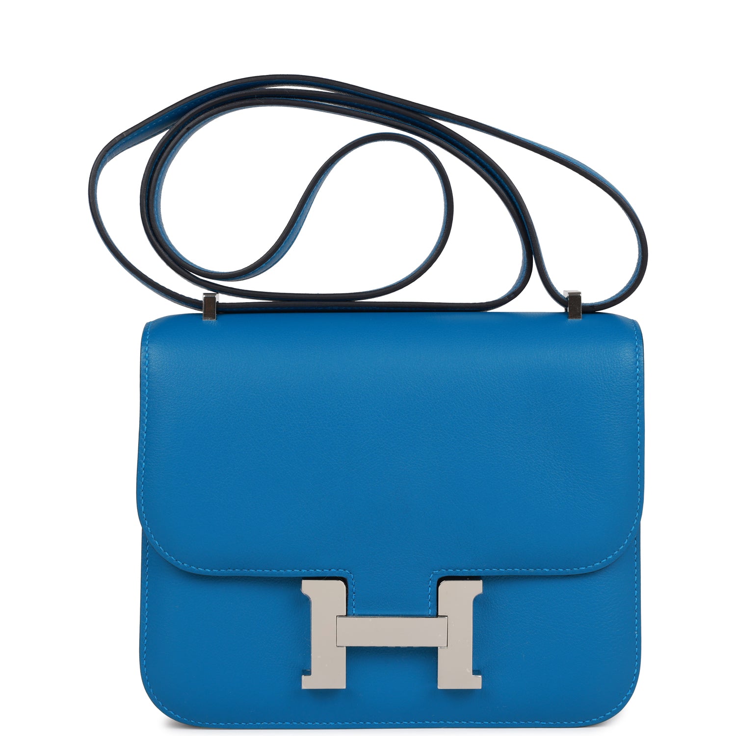 Hermes Constance Mykonos Verso Evercolor Palladium Hardware Handbag Travel Bag