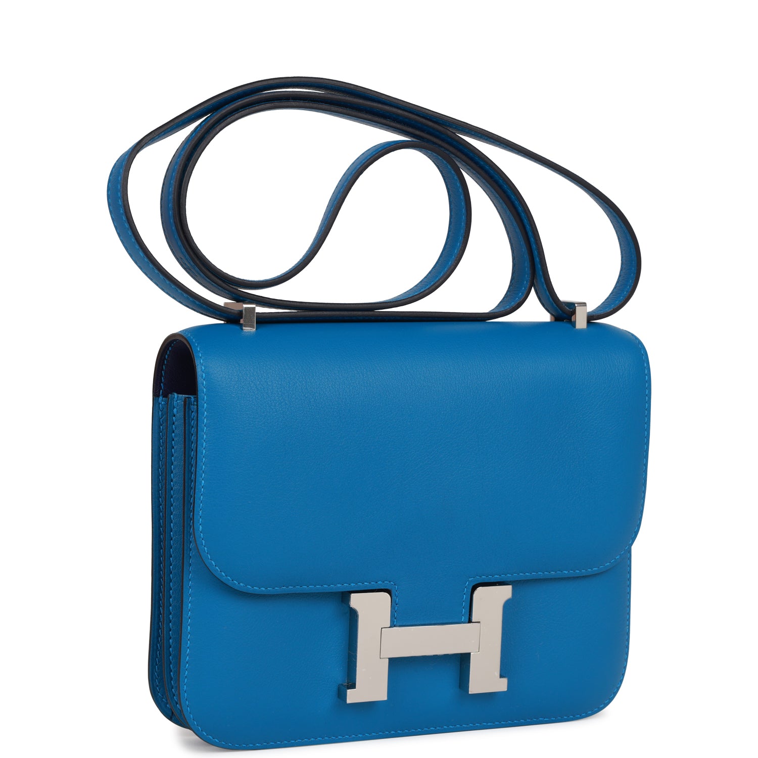 Hermes Constance Mykonos Verso Evercolor Palladium Hardware Handbag Travel Bag