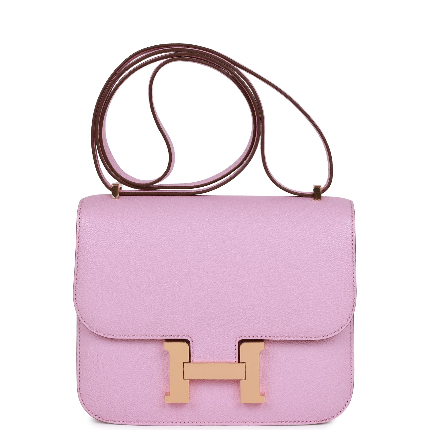 Hermes Constance Mauve Sylvestre Chevre Rose Hardware Crossbody Bag Gold