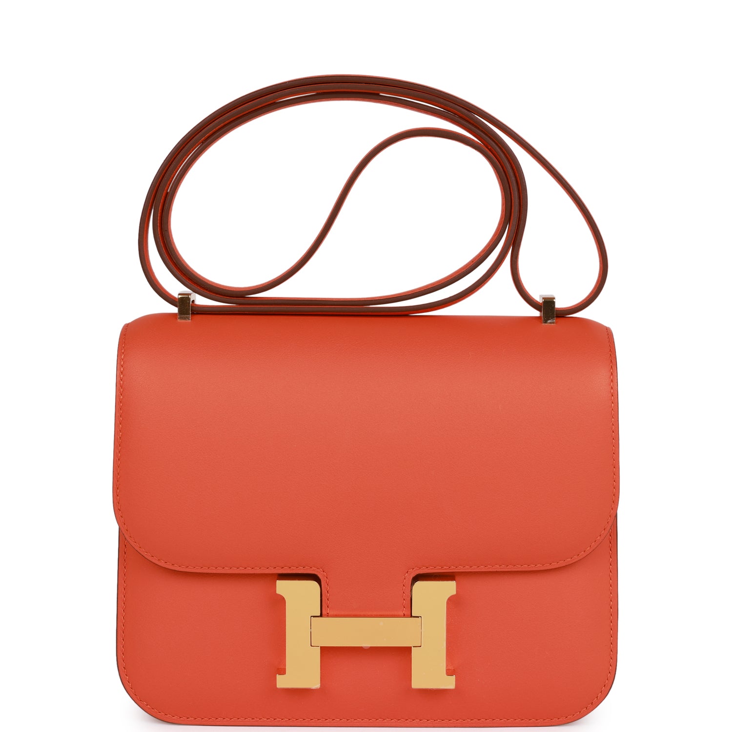 Hermes Constance Orange Swift Hardware Handbag Gold Travel Bag