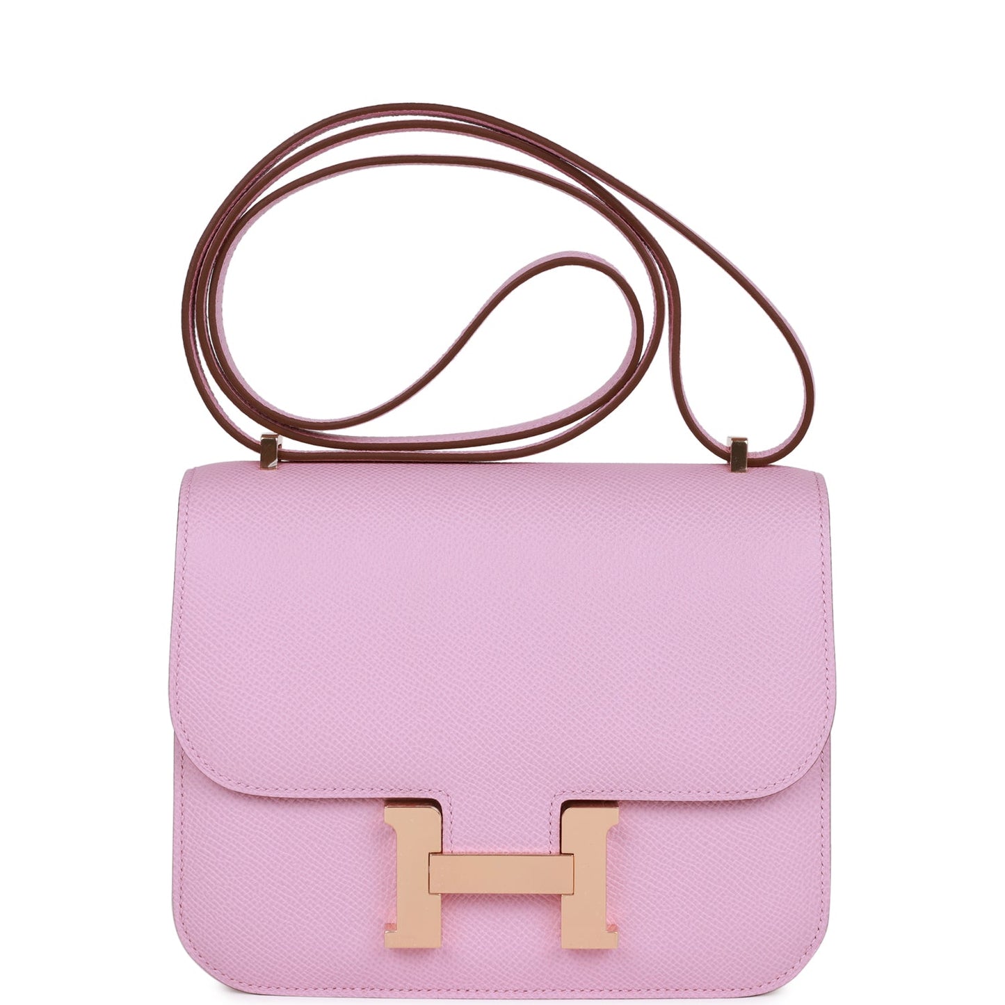 Hermes Constance Mauve Sylvestre Epsom Rose Hardware Crossbody Gold Crossbody Bag