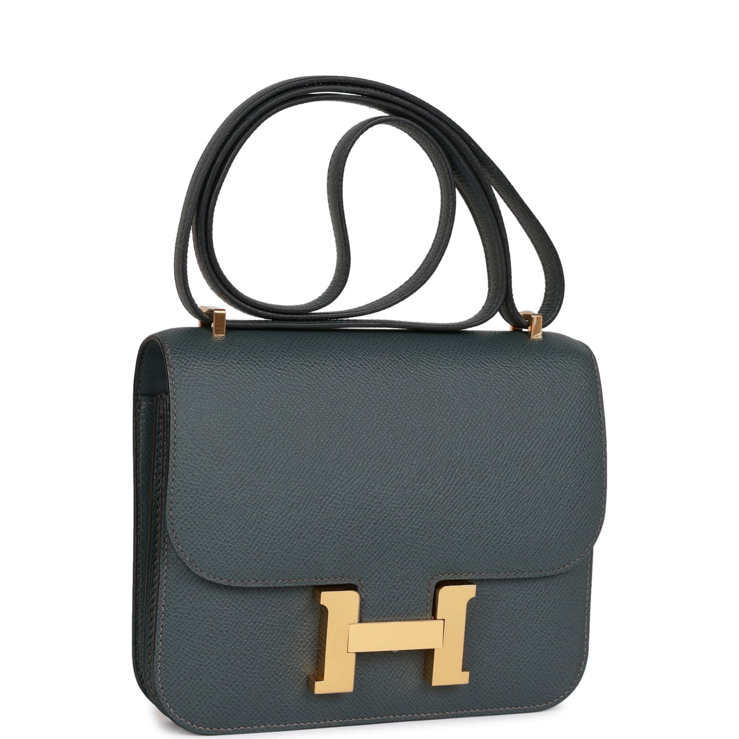 Hermes Constance Bleu Orage Epsom Hardware Handbag Gold Travel Bag