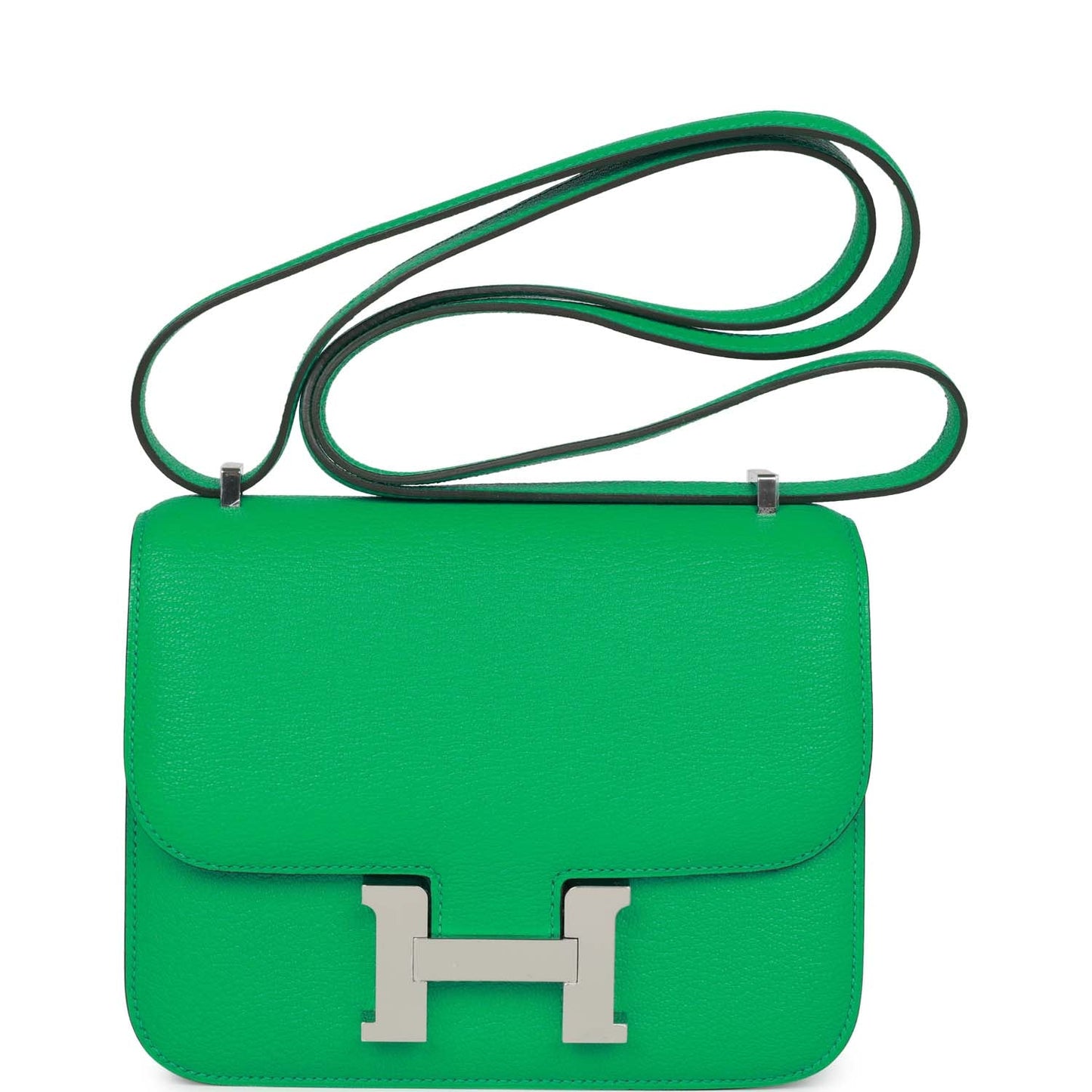 Hermes Constance Menthe Chevre Palladium Hardware Handbag Travel Bag