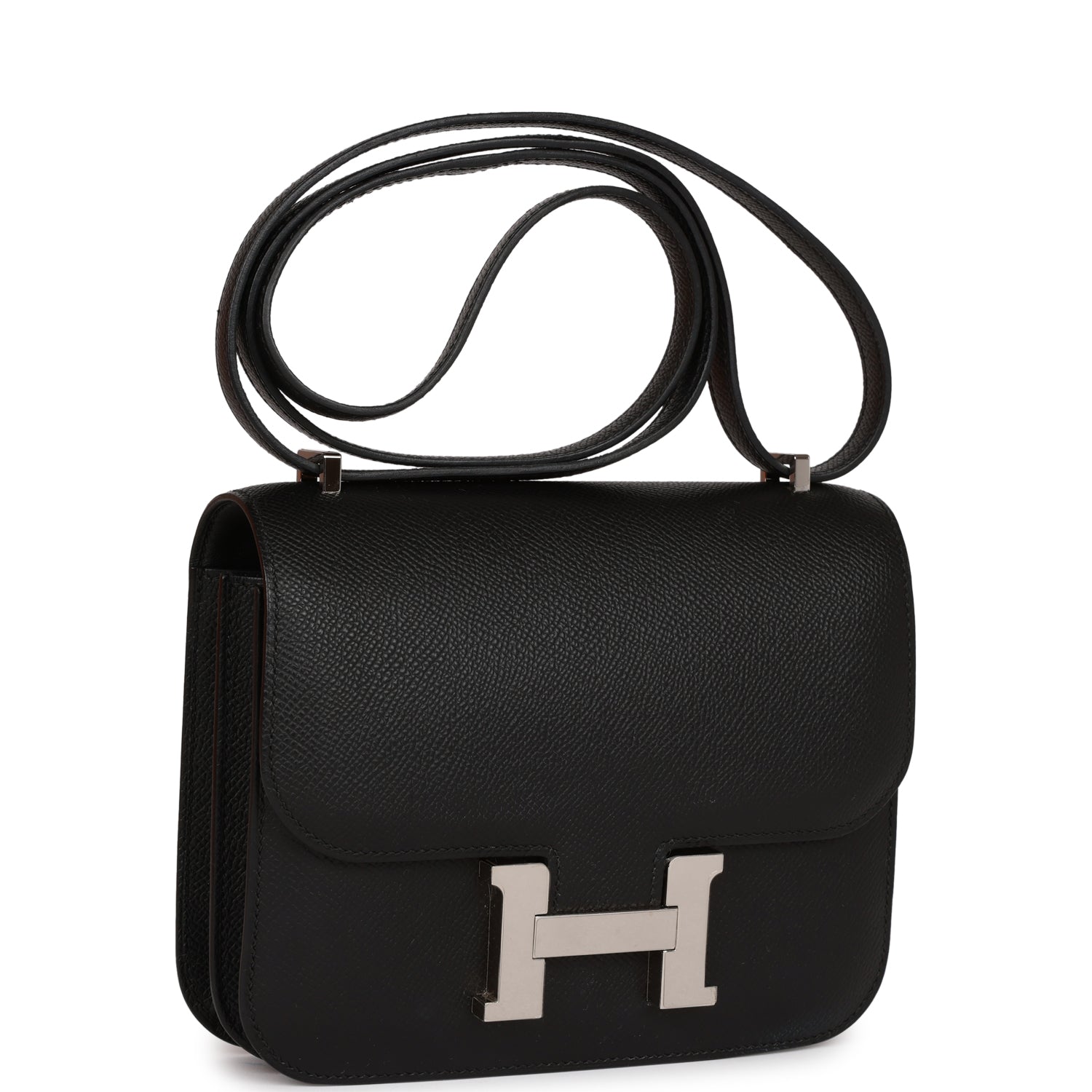 Hermes Constance Epsom Palladium Hardware Handbag Black Travel Bag