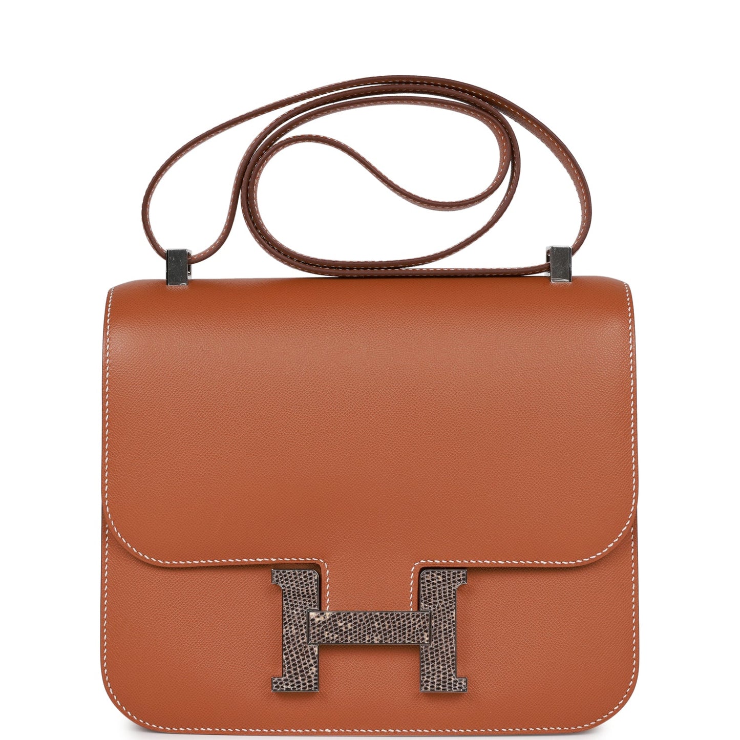 Hermes Constance Madame And Lizard Palladium Hardware Handbag Gold Travel Bag