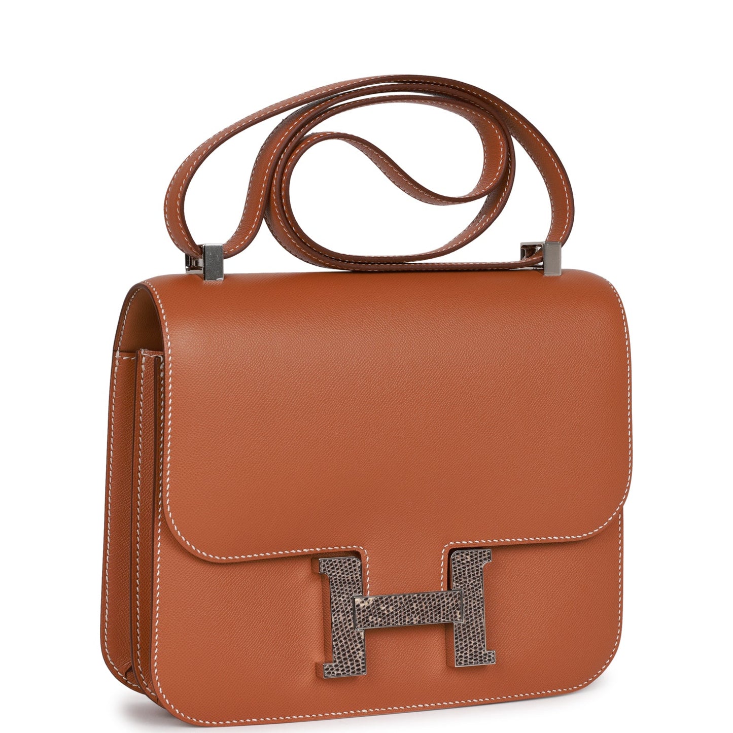Hermes Constance Madame And Lizard Palladium Hardware Handbag Gold Travel Bag