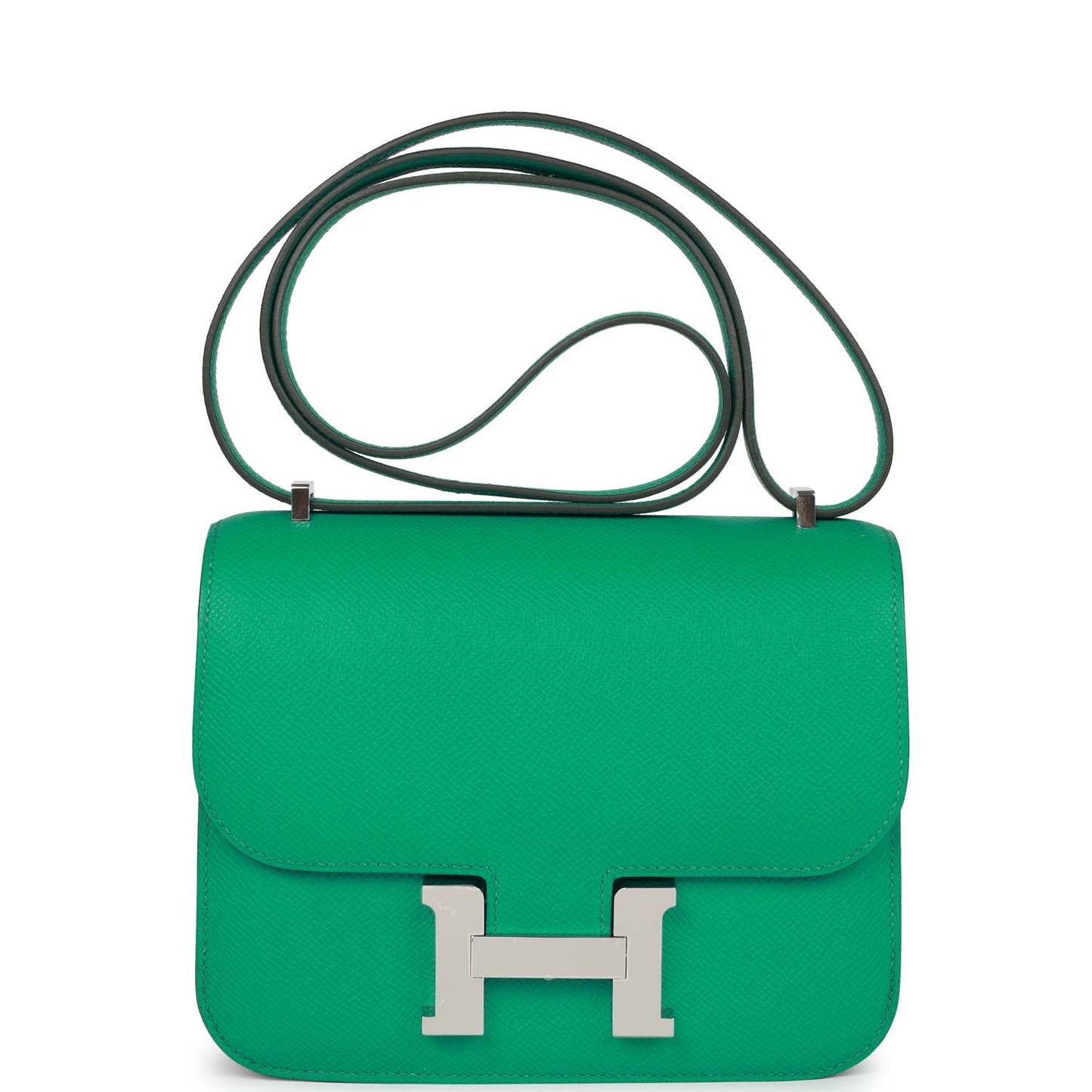 Hermes Constance Vert Jade Epsom Palladium Hardware Handbag Travel Bag Palladium Hardware