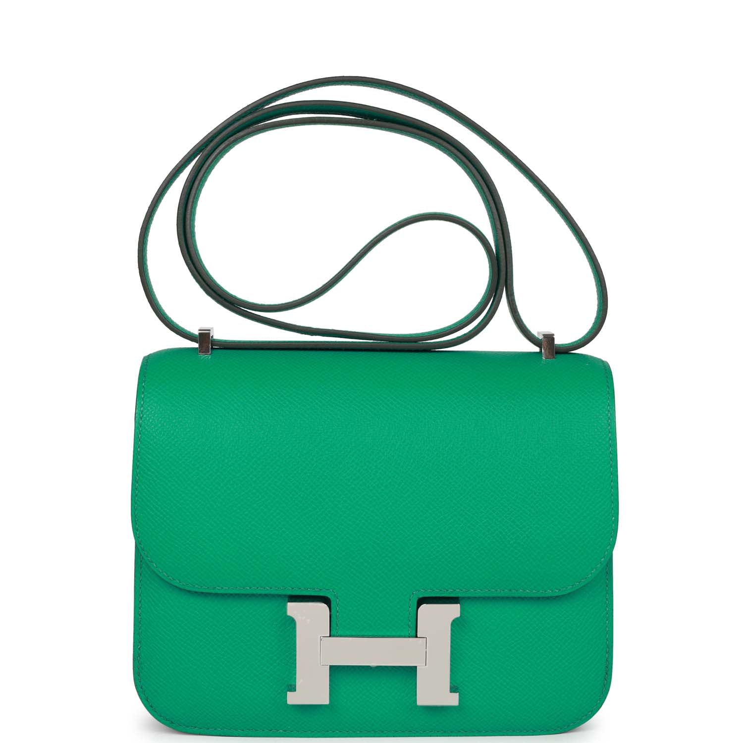 Hermes Constance Vert Jade Epsom Palladium Hardware Handbag Travel Bag