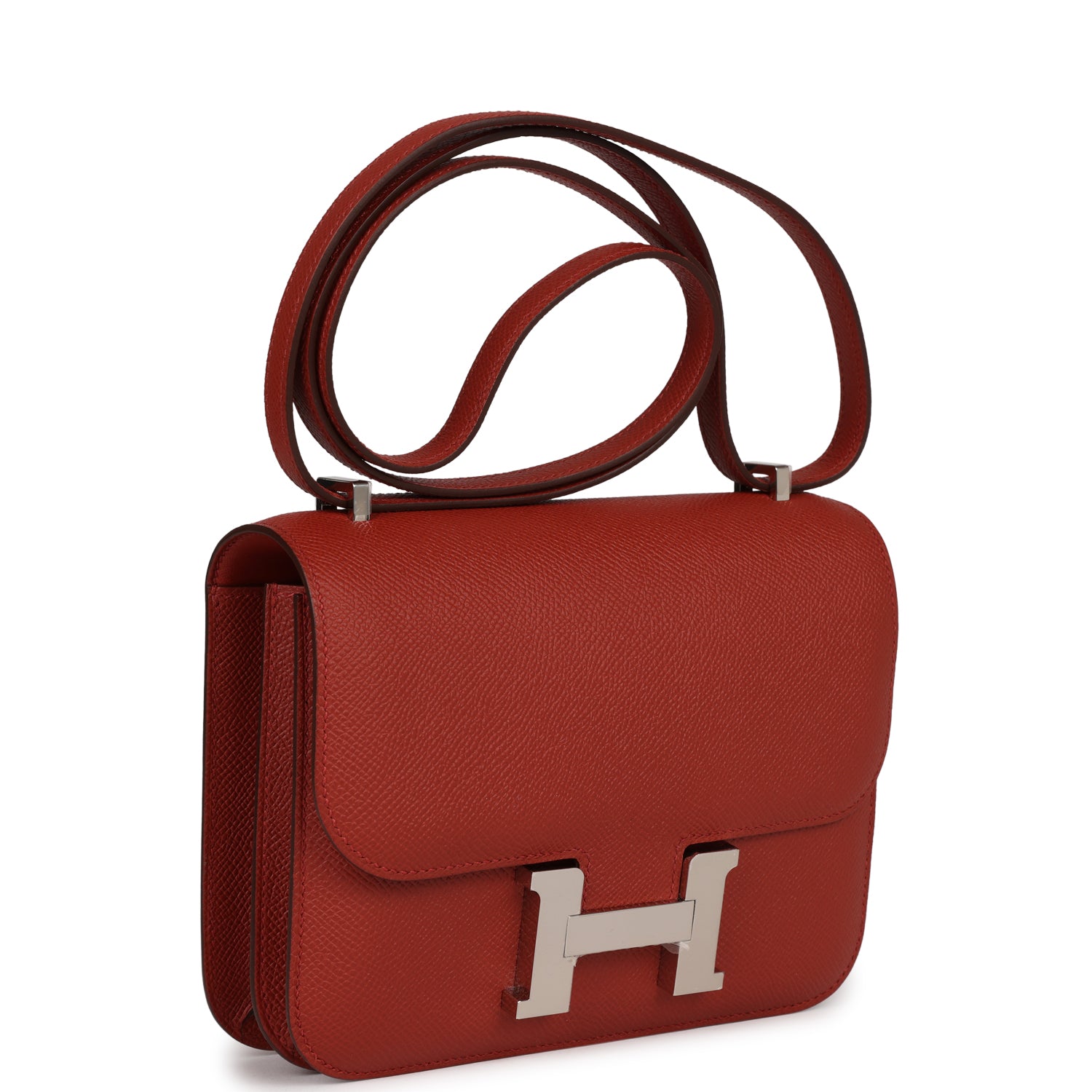 Hermes Constance Rouge Venetian Epsom Palladium Hardware Handbag Travel Bag