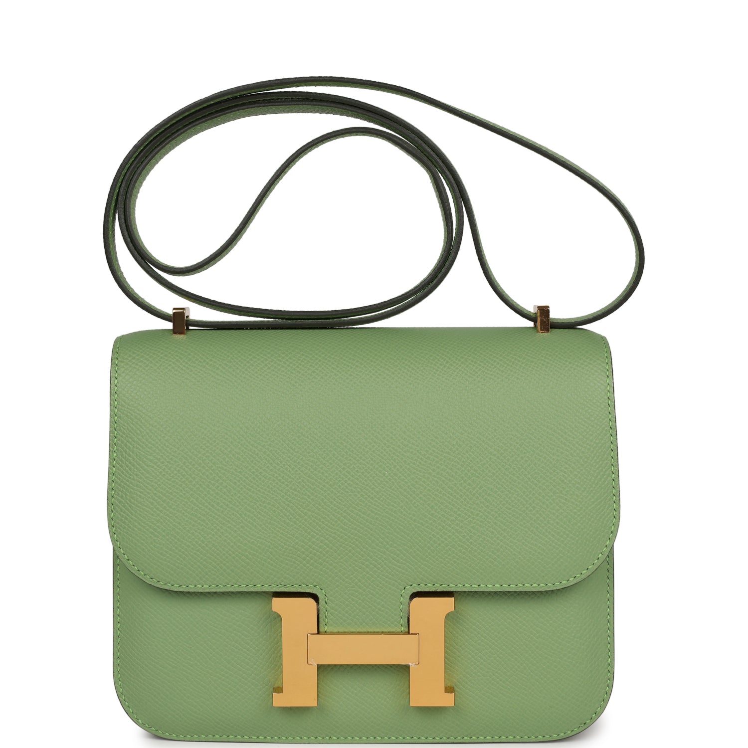 Hermes Constance Vert Criquet Epsom Hardware Handbag Gold Travel Bag
