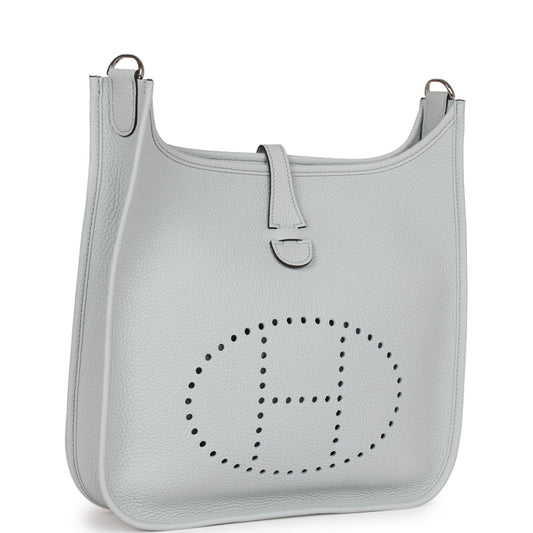 Hermes Luxury Evelyne Iii Pm Bleu Pale Clemence Travel Bag
