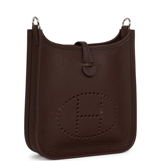 Hermes Luxury Evelyne Tpm Rouge Sellier Clemence Palladium Travel Bag