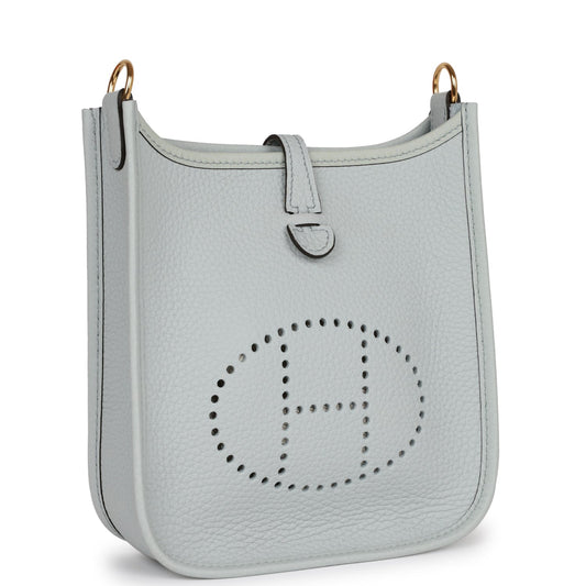 Hermes Luxury Evelyne Tpm Bleu Pale Clemence Hardware Gold Travel Bag