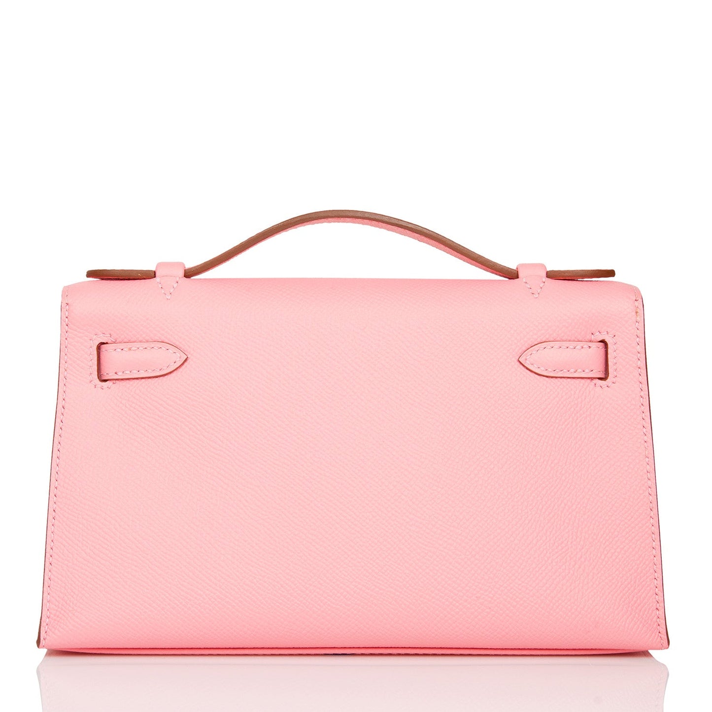 Hermes Kelly Pochette Rose Confetti Epsom Palladium Hardware Travel Bag
