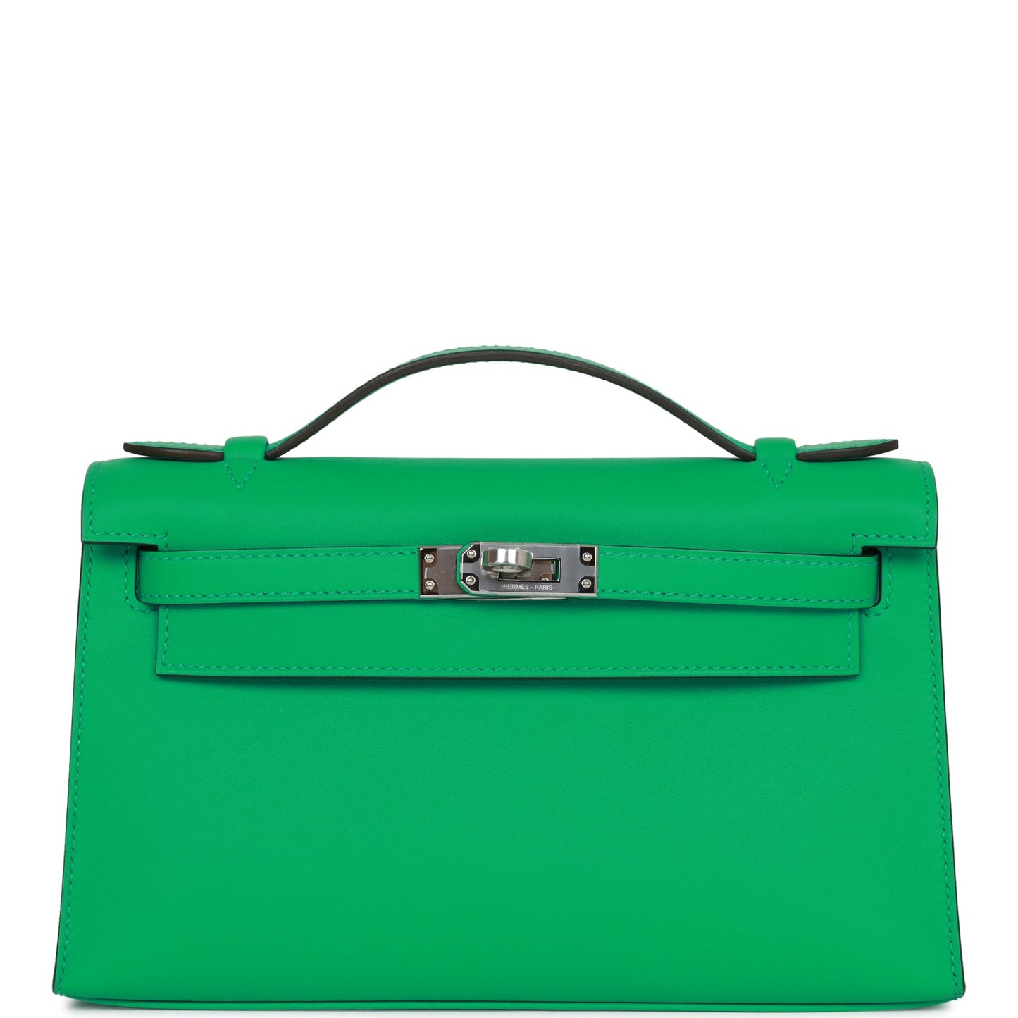 Hermes Kelly Pochette Menthe Swift Palladium Hardware Handbag Travel Bag