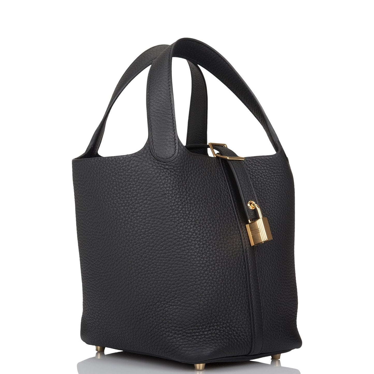 Hermes Clemence Picotin Lock Hardware Handbag Black Gold Travel Bag Hardware 1