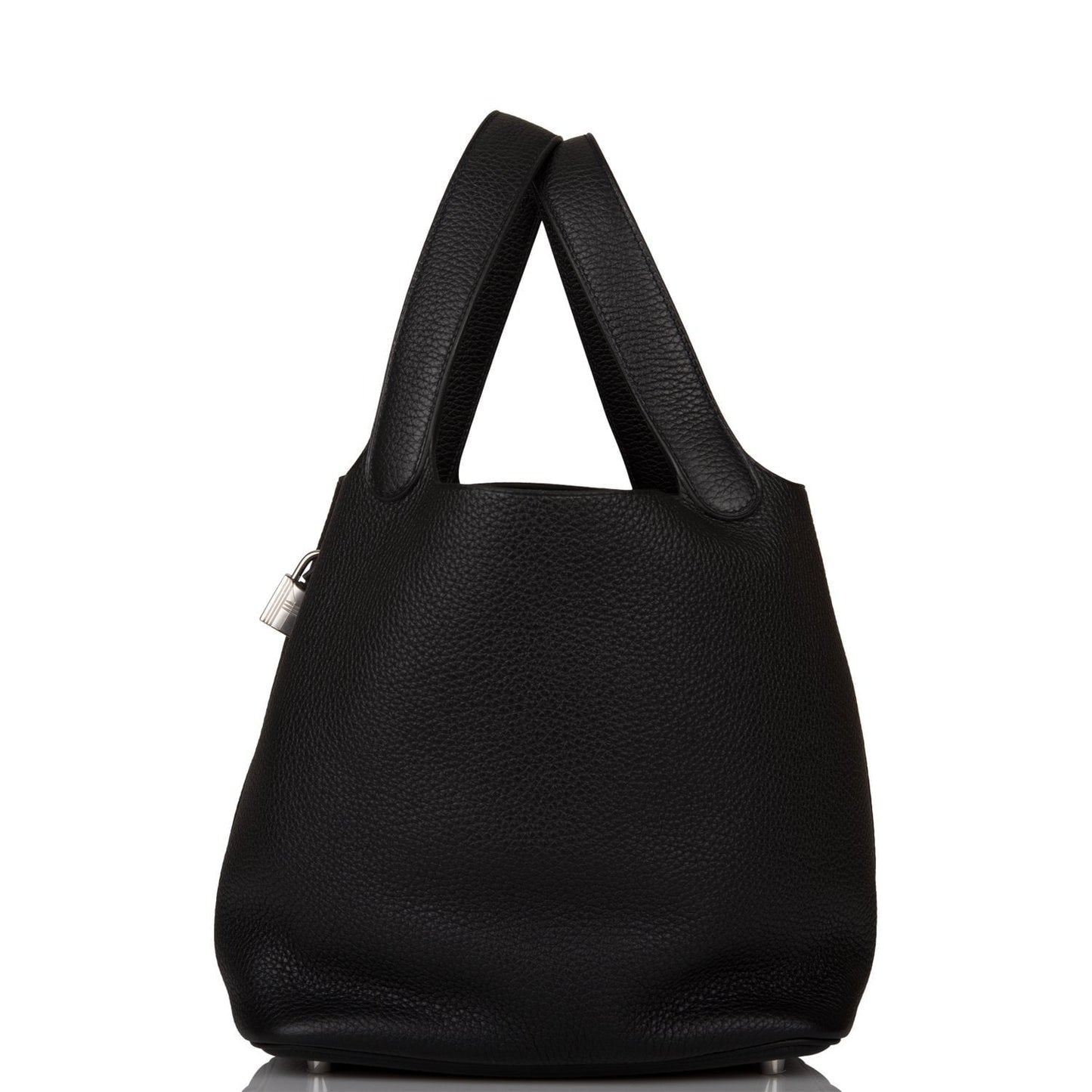 Hermes Clemence Picotin Lock Palladium Hardware Handbag Black Travel Bag