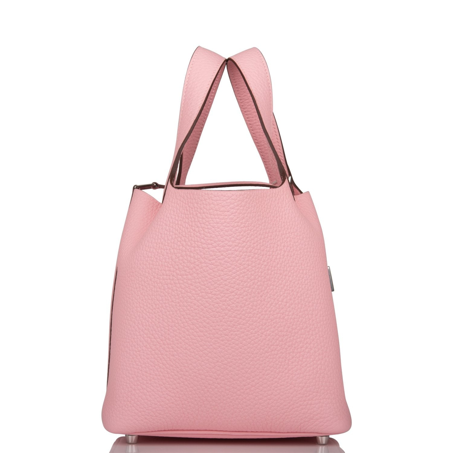 Hermes Rose Sakura Clemence Picotin Lock Palladium Hardware Travel Bag