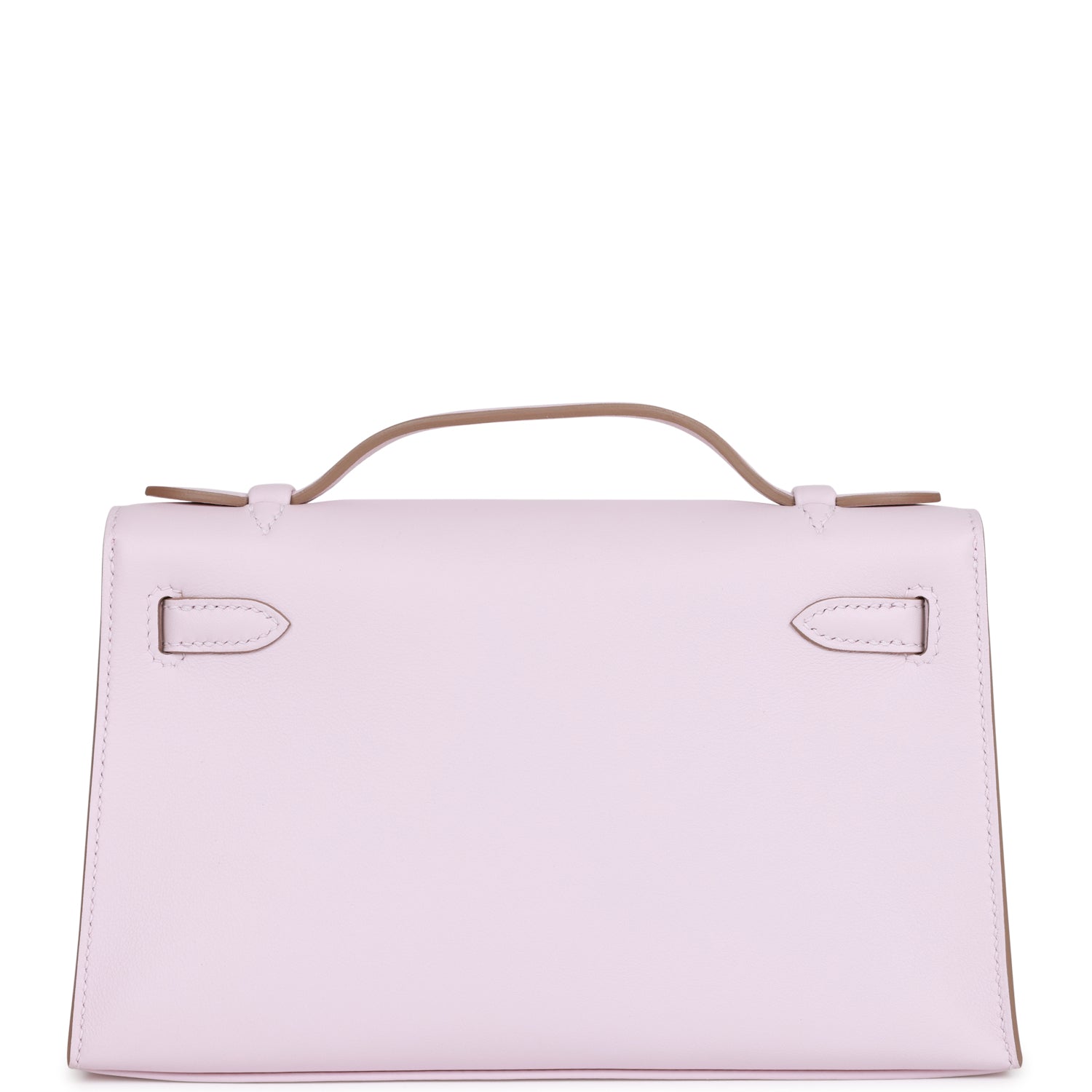 Hermes Kelly Pochette Mauve Pale Swift Palladium Hardware Travel Bag Hardware 1