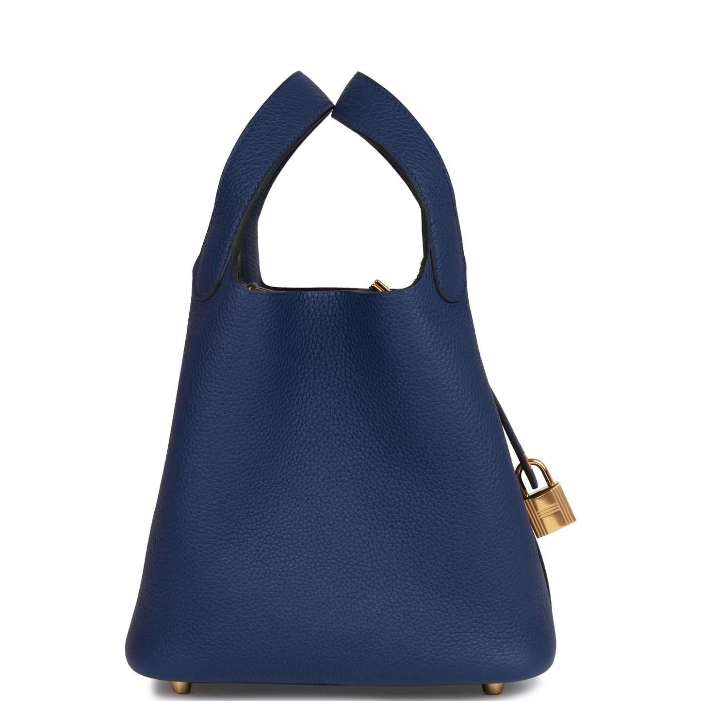 Hermes Picotin Lock Bleu Saphir Clemence Hardware Handbag Gold Travel Bag