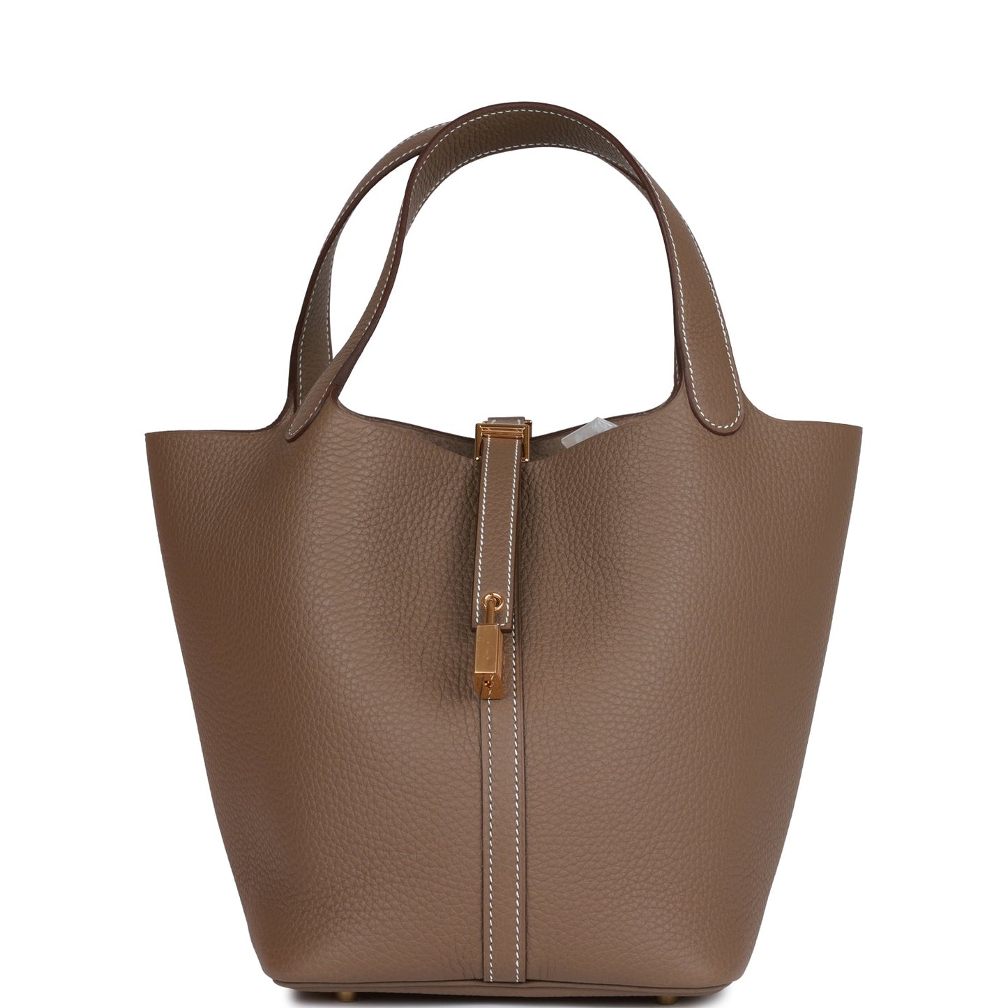 Hermes Picotin Lock Etoupe Clemence Hardware Handbag Gold Travel Bag