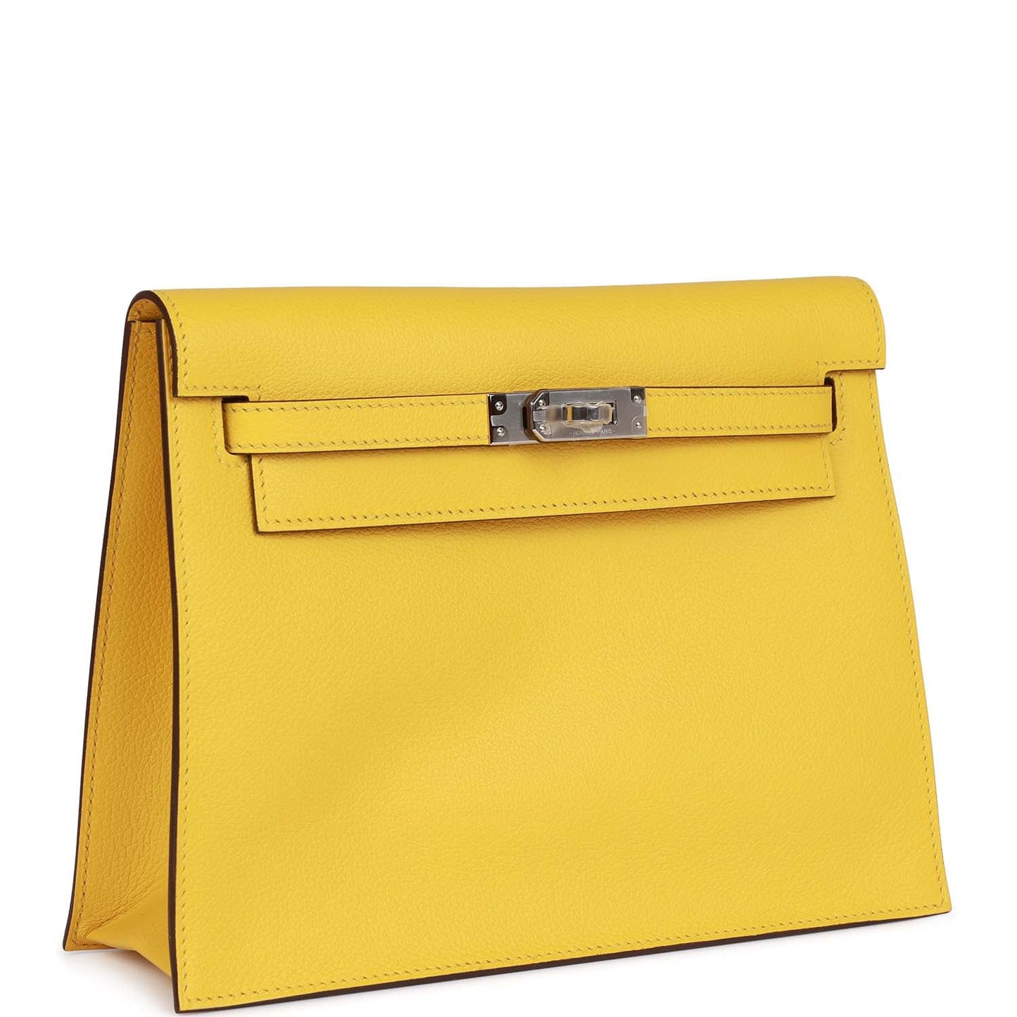 Hermes Luxury Kelly Danse Lime Evercolor Palladium Hardware Travel Bag