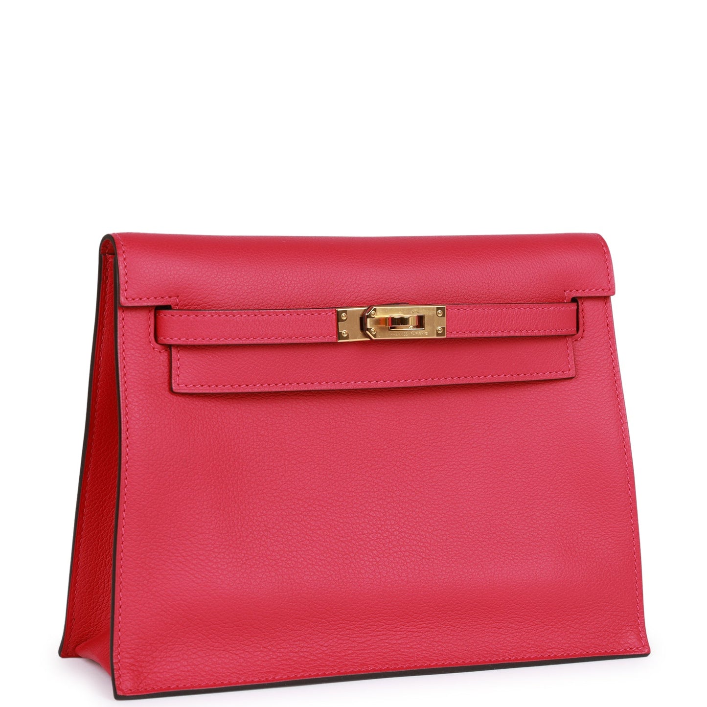 Hermes Luxury Kelly Danse Framboise Evercolor Hardware Handbag Gold Travel Bag